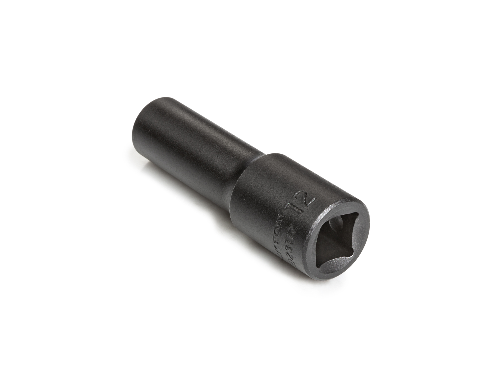 Size: 12 mm (Metric) 6-point deep individual impact socket. Has a high-visibility laser etched size marking and a permanent stamped size marking. SID23112.