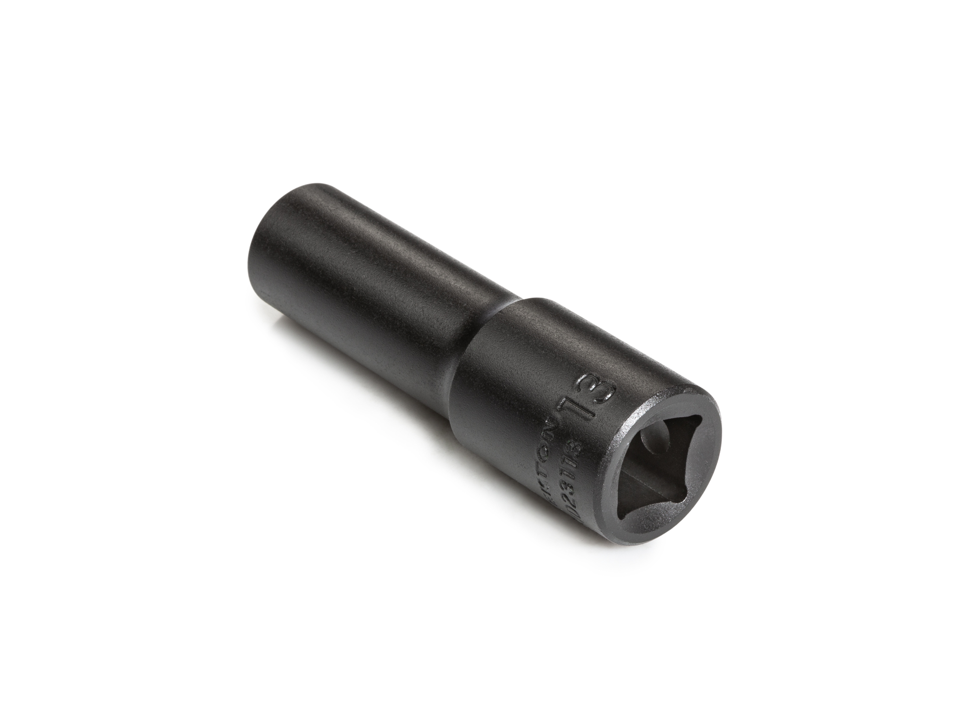 Size: 13 mm (Metric) 6-point deep individual impact socket. Has a high-visibility laser etched size marking and a permanent stamped size marking. SID23113.