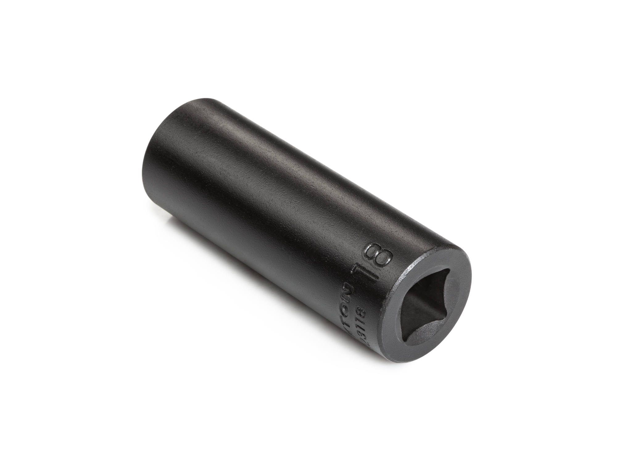 Size: 18 mm (Metric) 6-point deep individual impact socket. Has a high-visibility laser etched size marking and a permanent stamped size marking. SID23118.