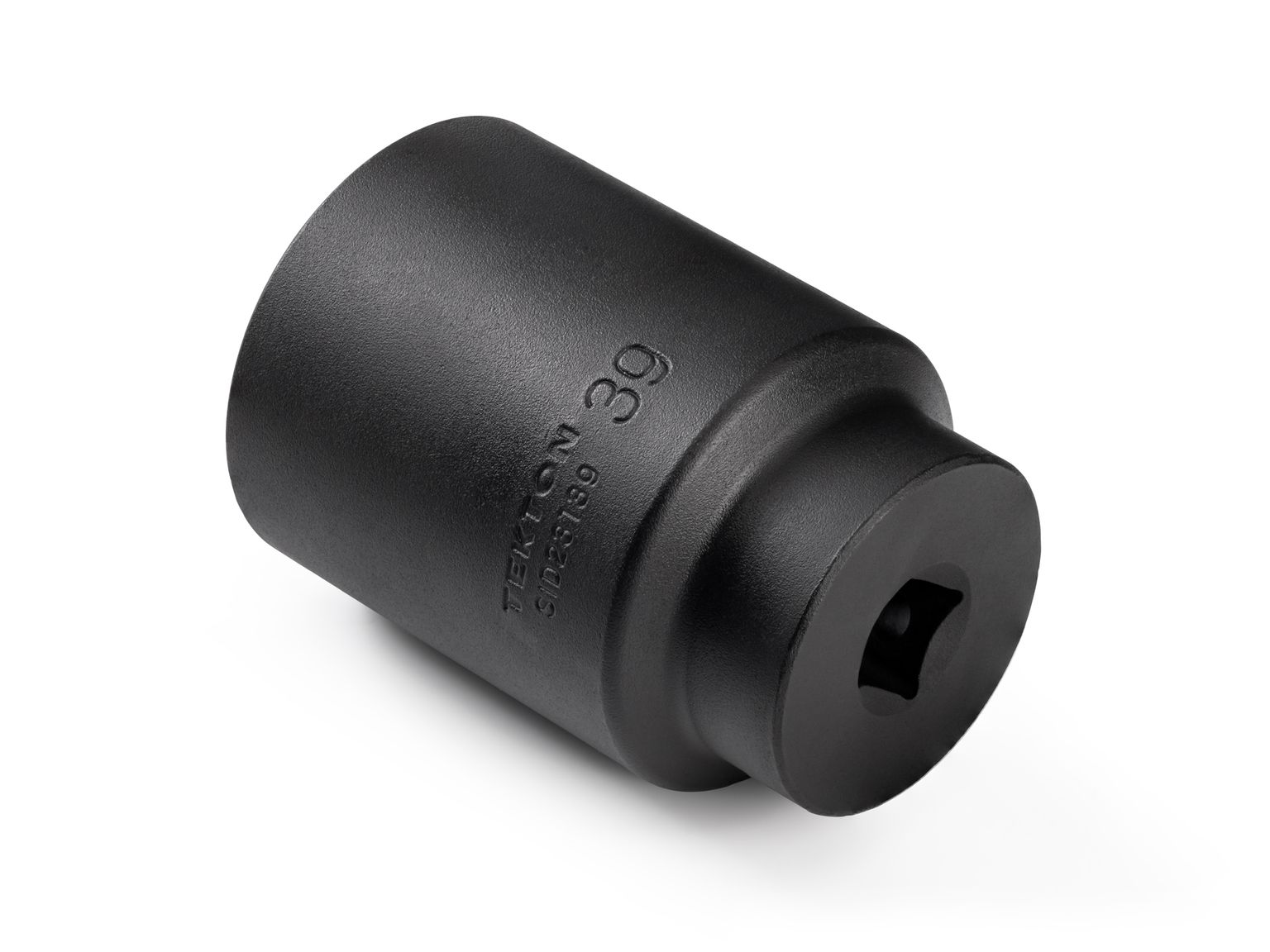 Back angle view of Tekton 39 millimeter impact drive 6-point socket. Item #SID23139