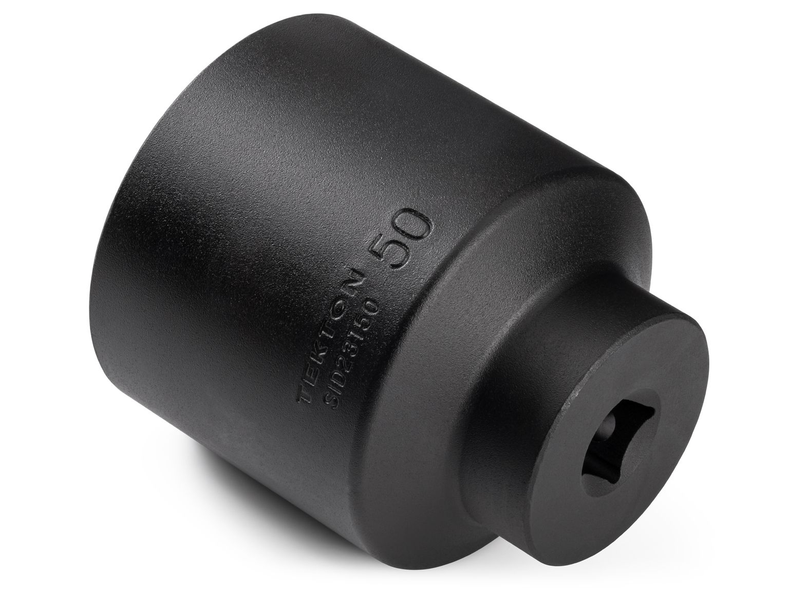 Back angle view of Tekton 50 millimeter impact drive 6-point socket. Item #SID23150