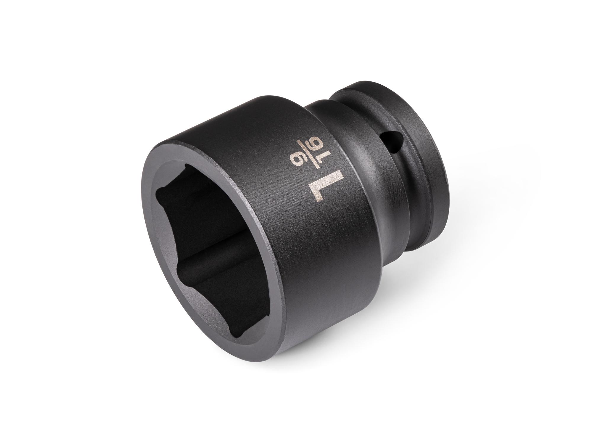 Front-right angle view of Tekton impact drive 6-point socket. Item #SID32040