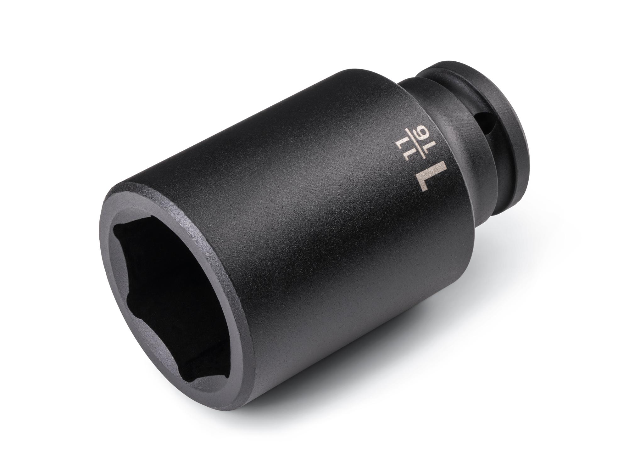 Front-right angle view of Tekton impact drive 6-point socket. Item #SID33043