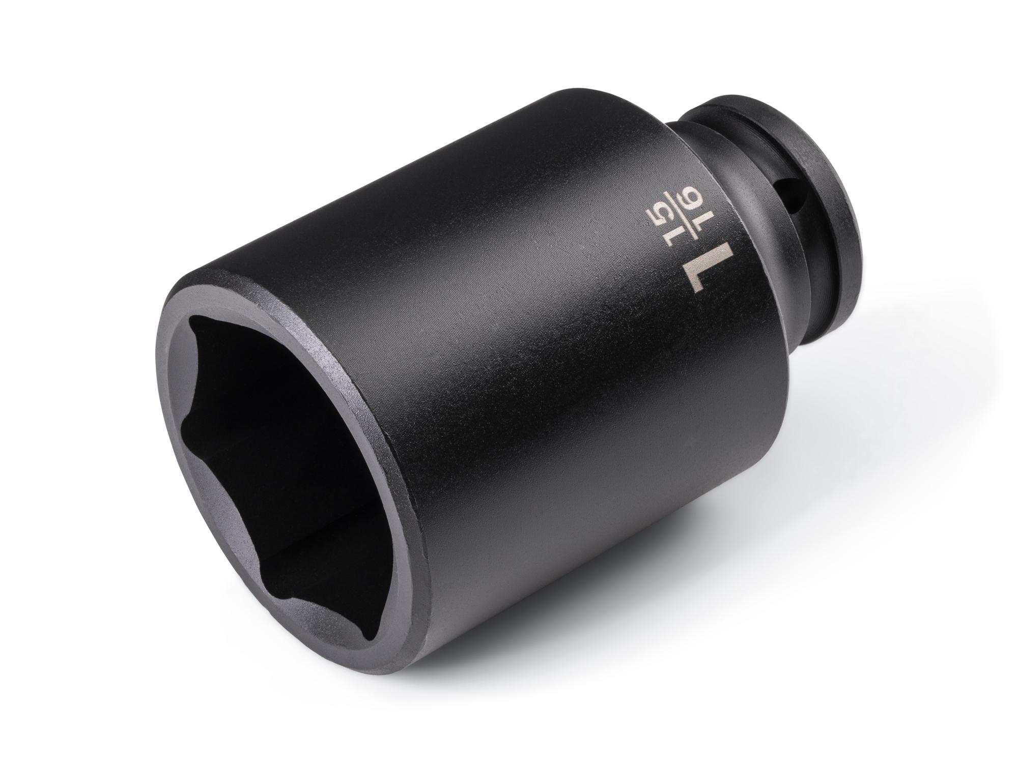 Front-right angle view of Tekton impact drive 6-point socket. Item #SID33049
