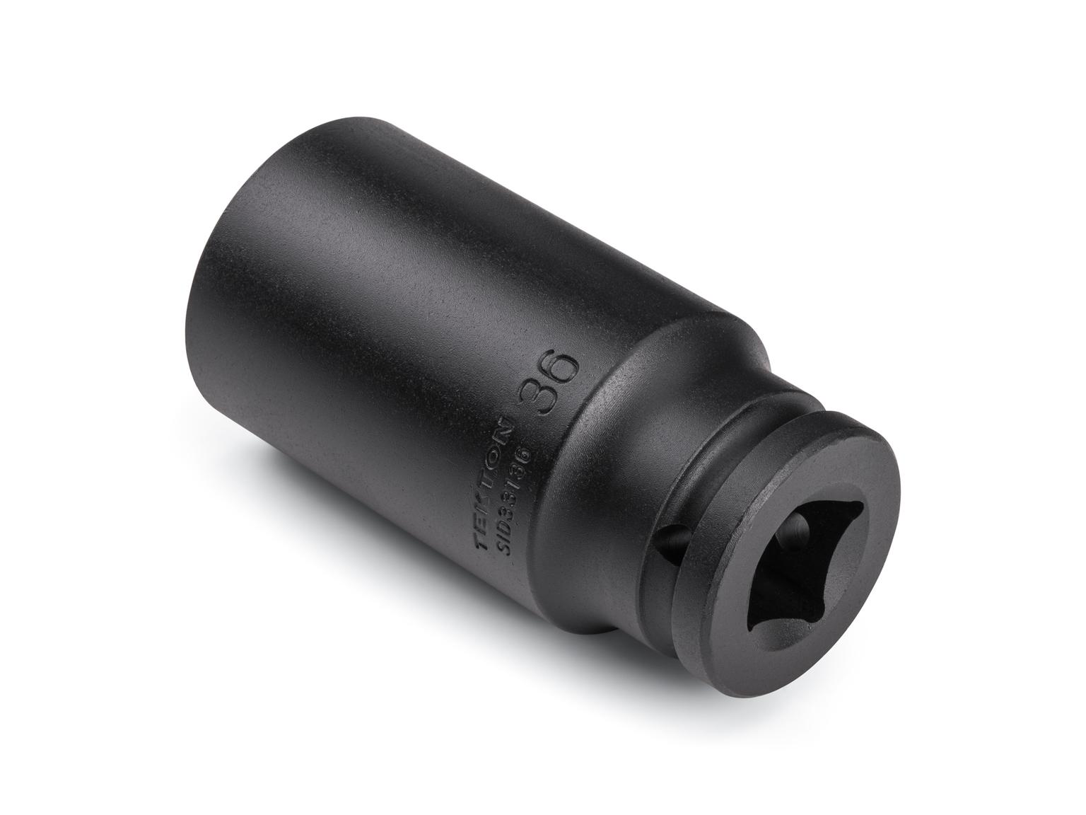 Back angle view of Tekton impact drive 6-point socket. Item #SID33136