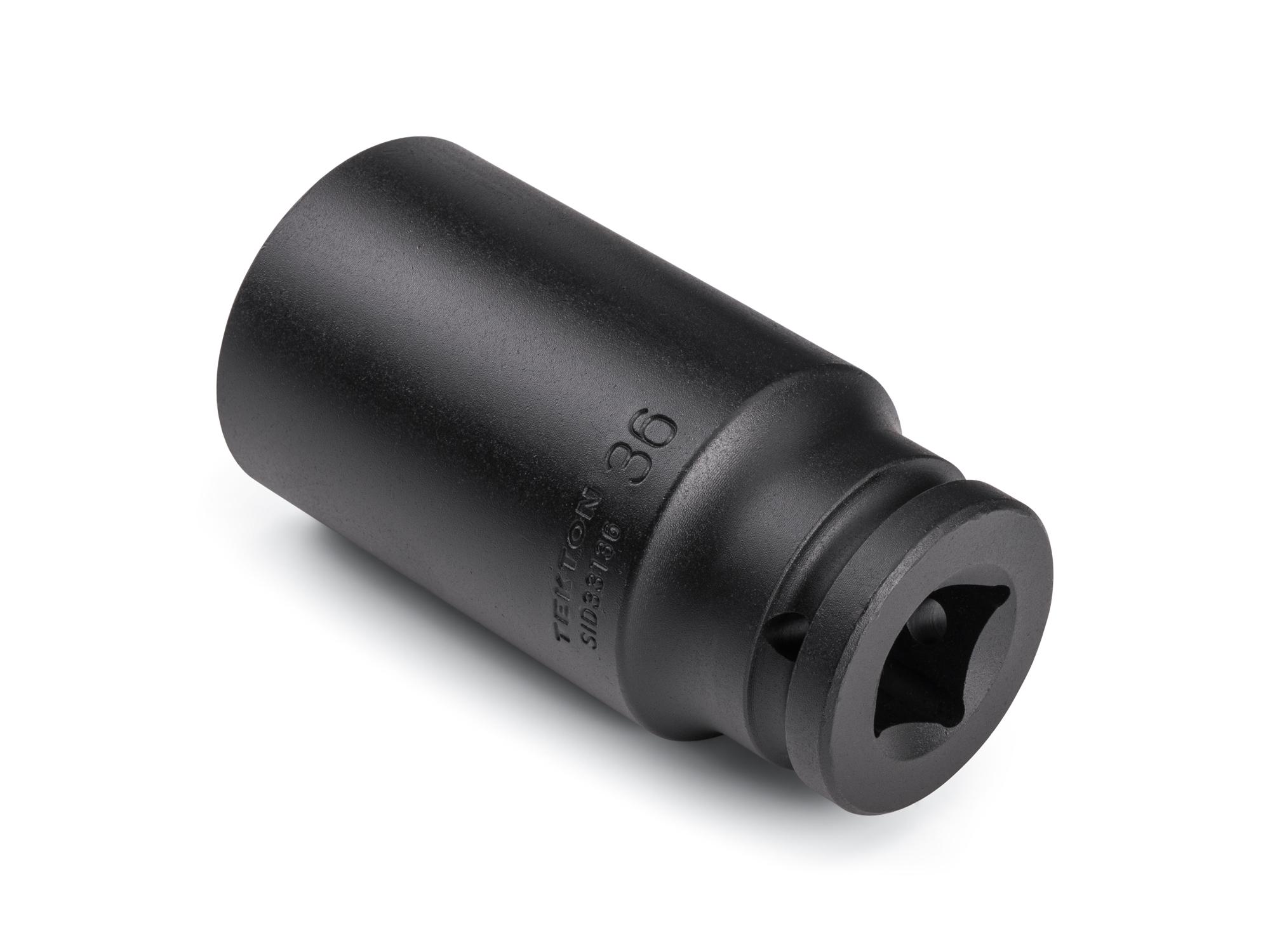 Back angle view of Tekton impact drive 6-point socket. Item #SID33136