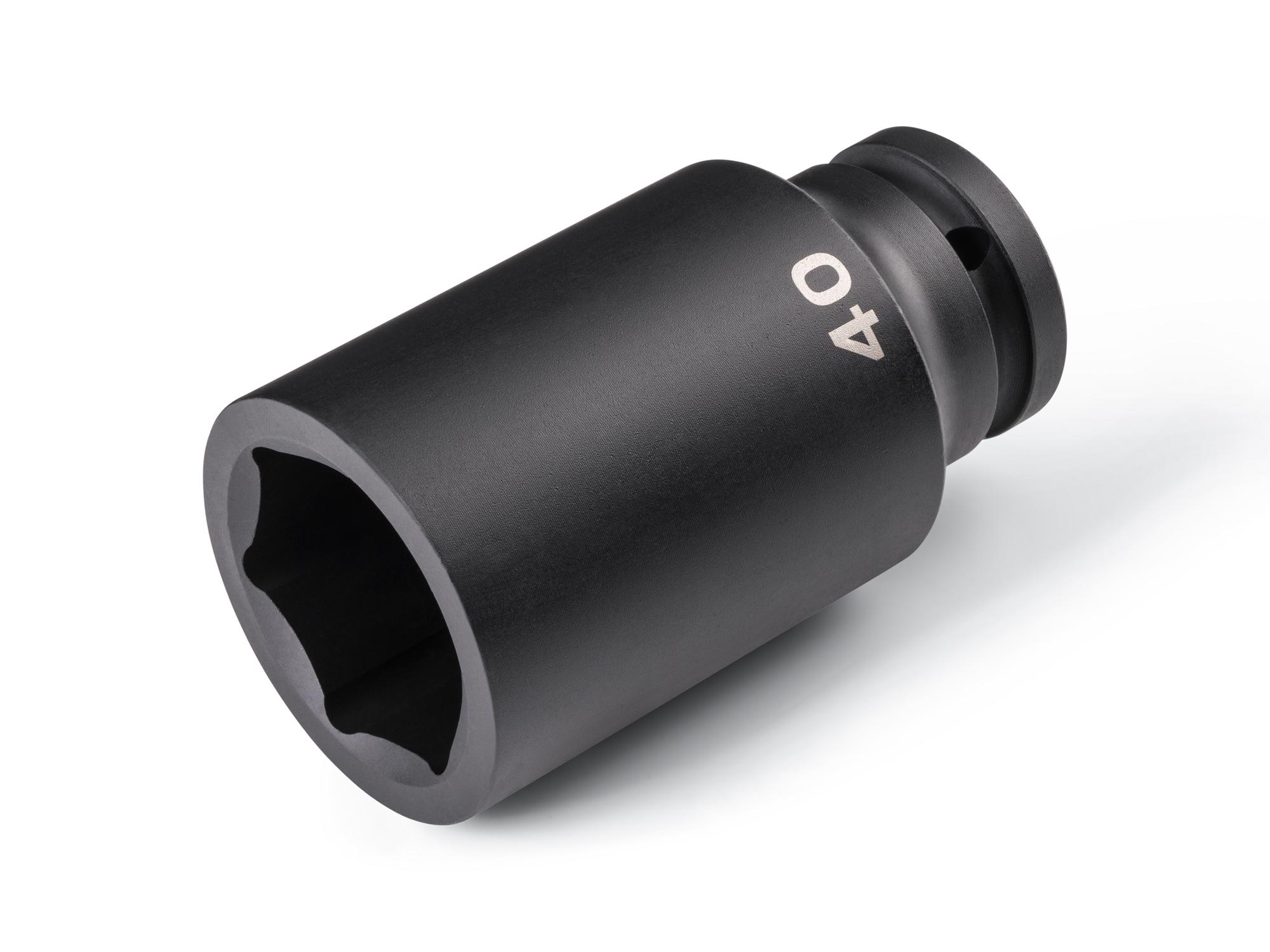Front-right angle view of Tekton impact drive 6-point socket. Item #SID33140