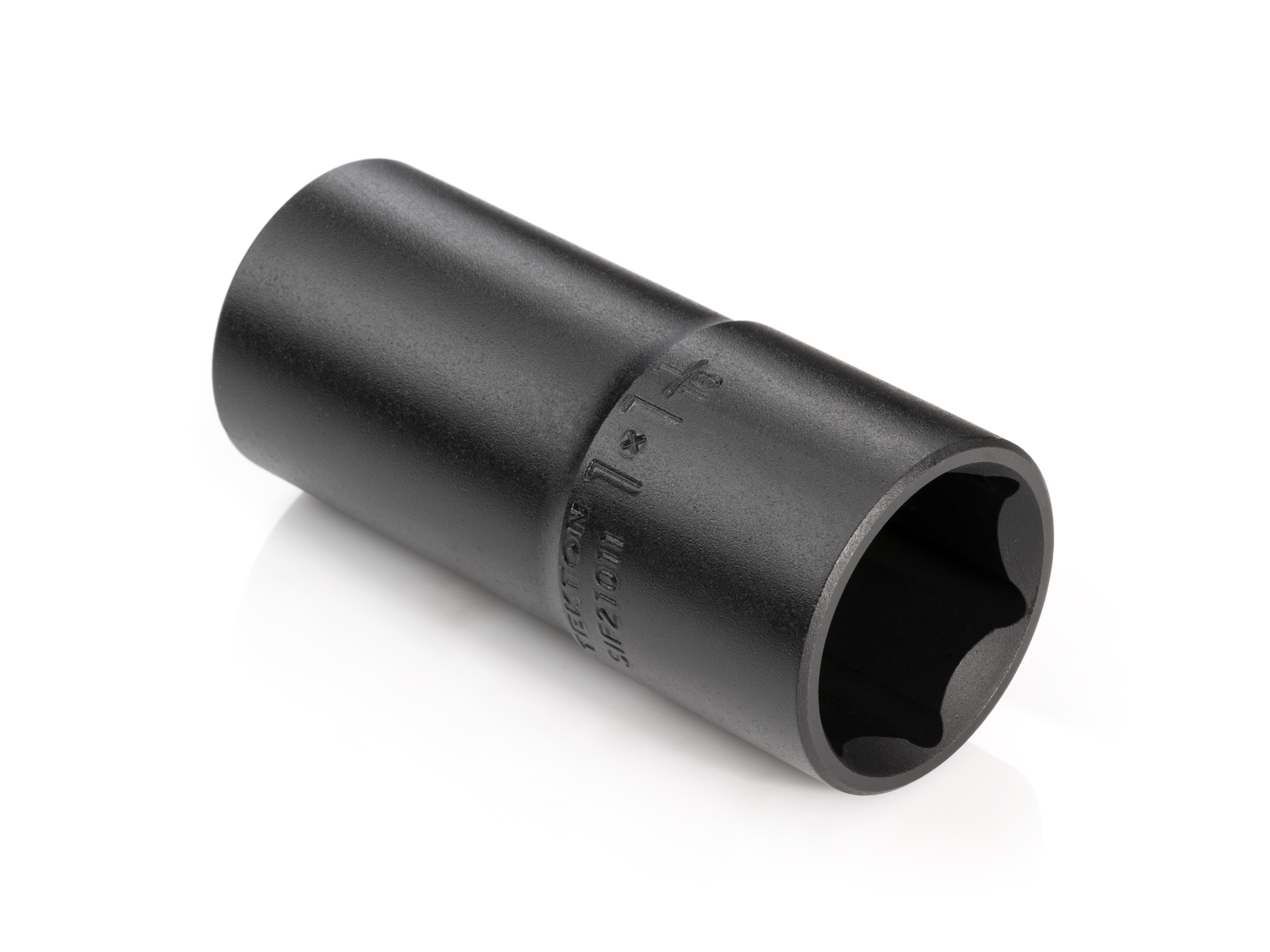 1/2 inch drive 1 x 1-1/16 Inch thin wall impact flip socket. Ideal for lug nuts. Socket has a high-visibility laser marking and a permanent stamped marking.