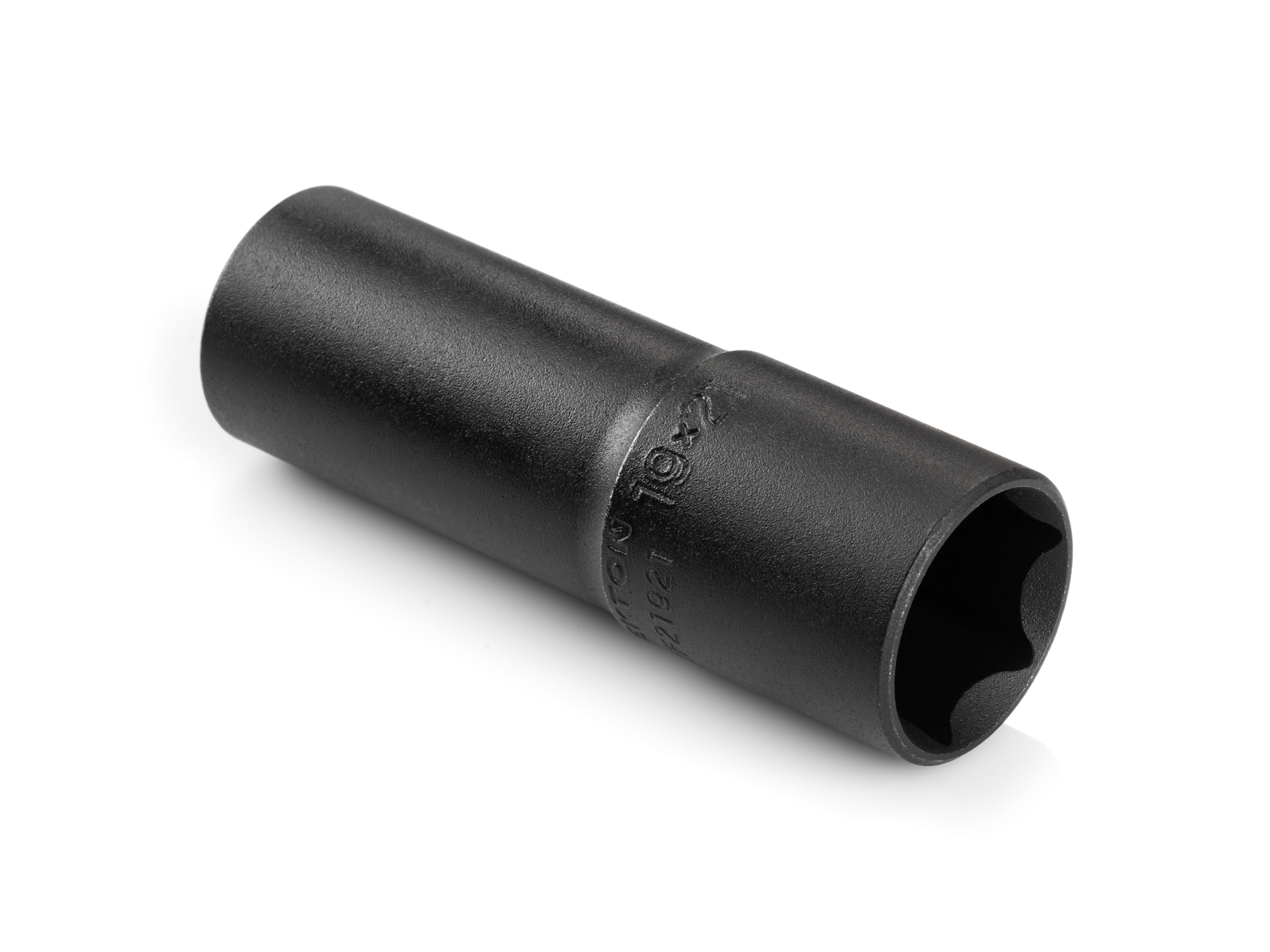 1/2 inch drive 19 x 21 mm thin wall impact flip socket. Ideal for lug nuts. Socket has both a high-visibility laser marking and a permanent stamped marking.