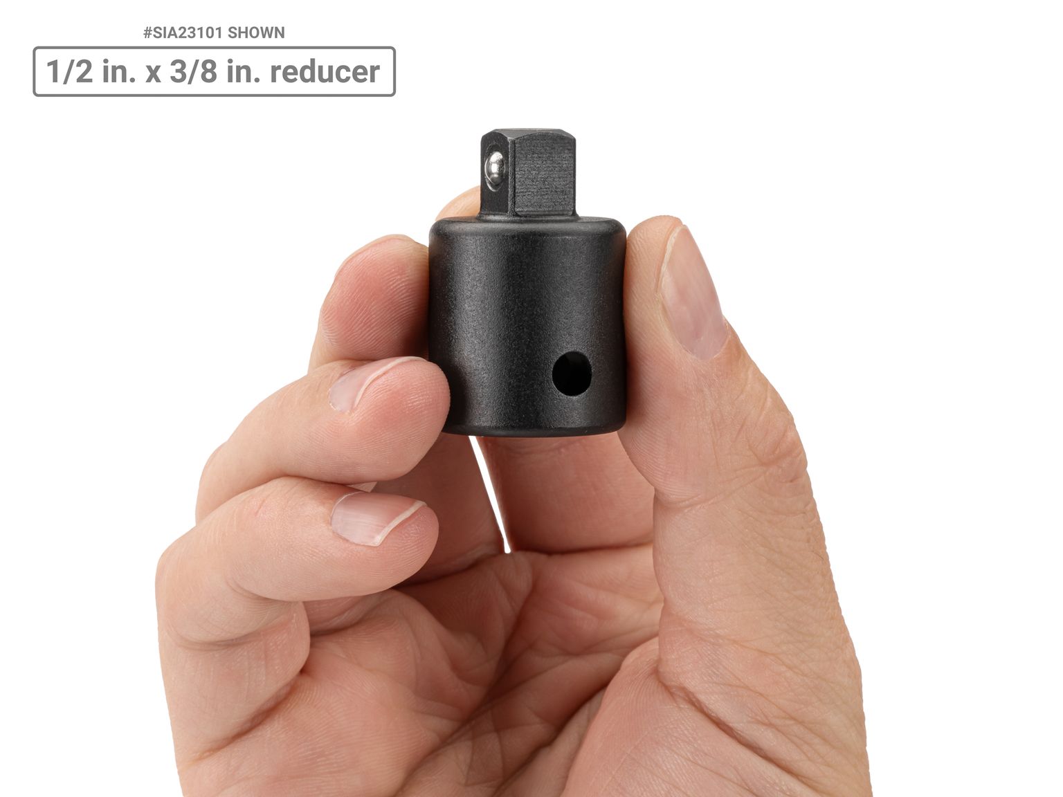 Person holding Tekton impact drive accessory. Item #SIA23101