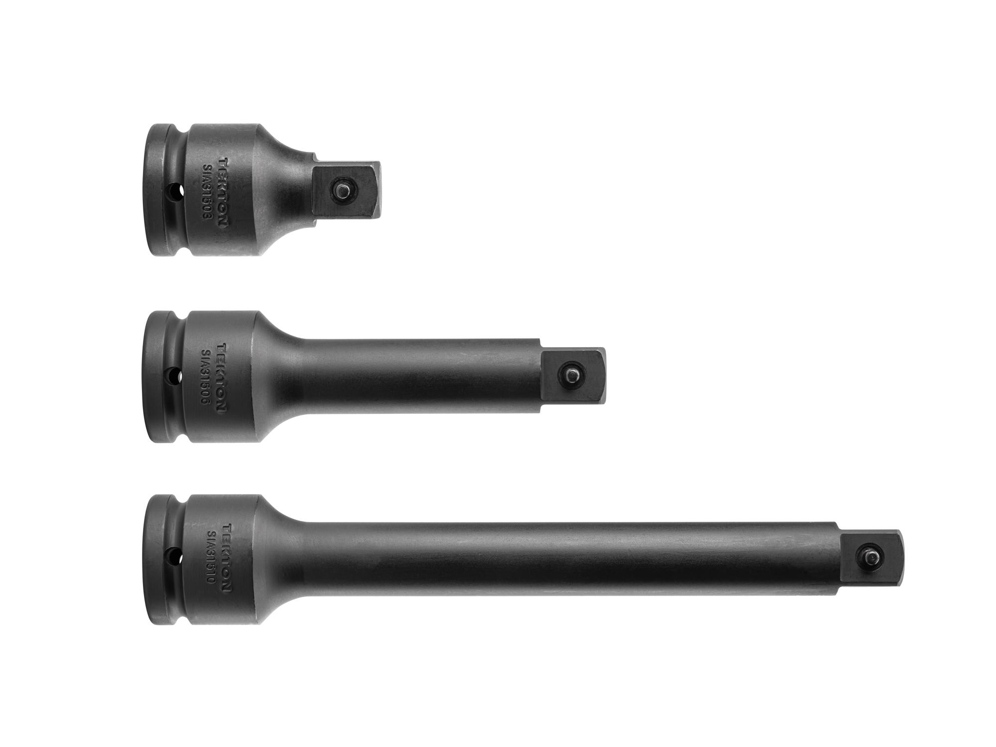 Back angle view of Tekton 3, 6, 10 inch impact drive accessory set. Item #SIA93004