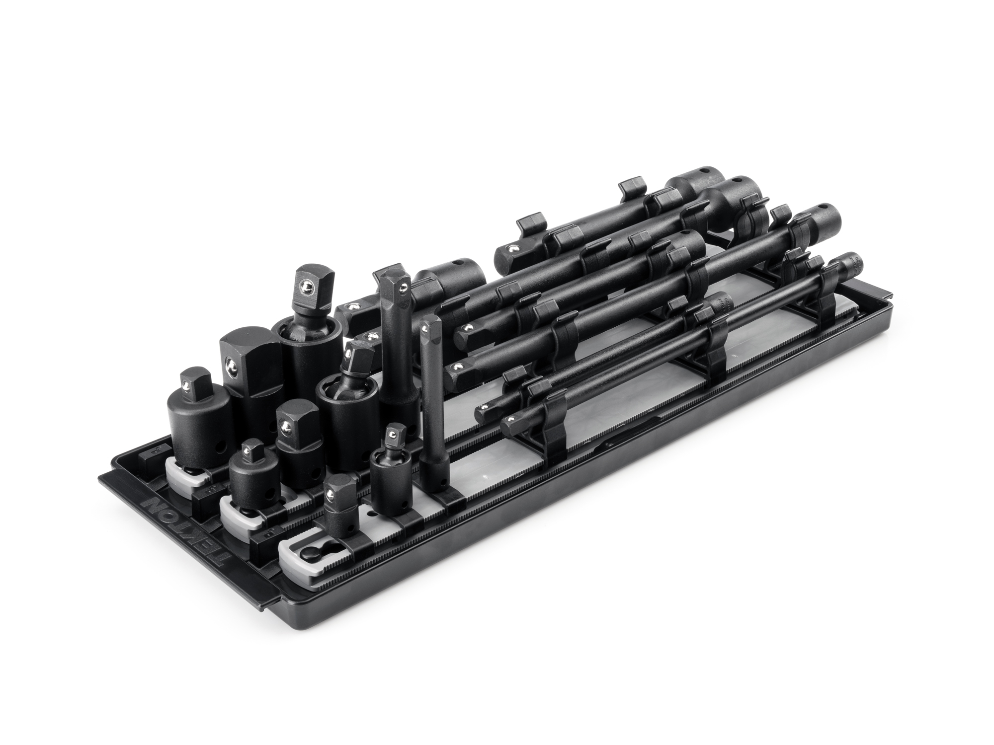 1/4, 3/8, 1/2 Inch Drive Impact Extension and Accessory Set with Rail (17-Piece)