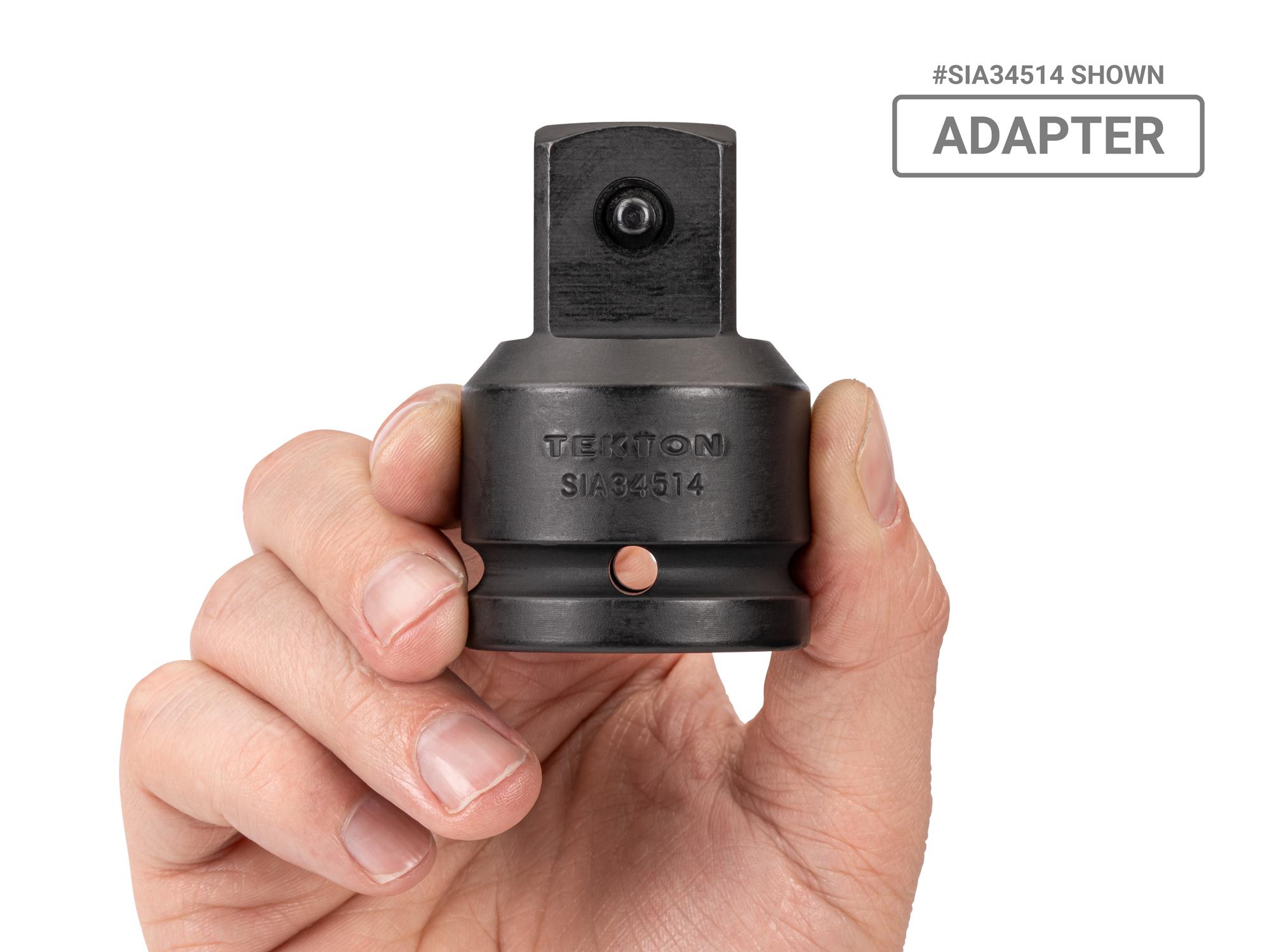 Person holding Tekton impact drive accessory. Item #SIA34514