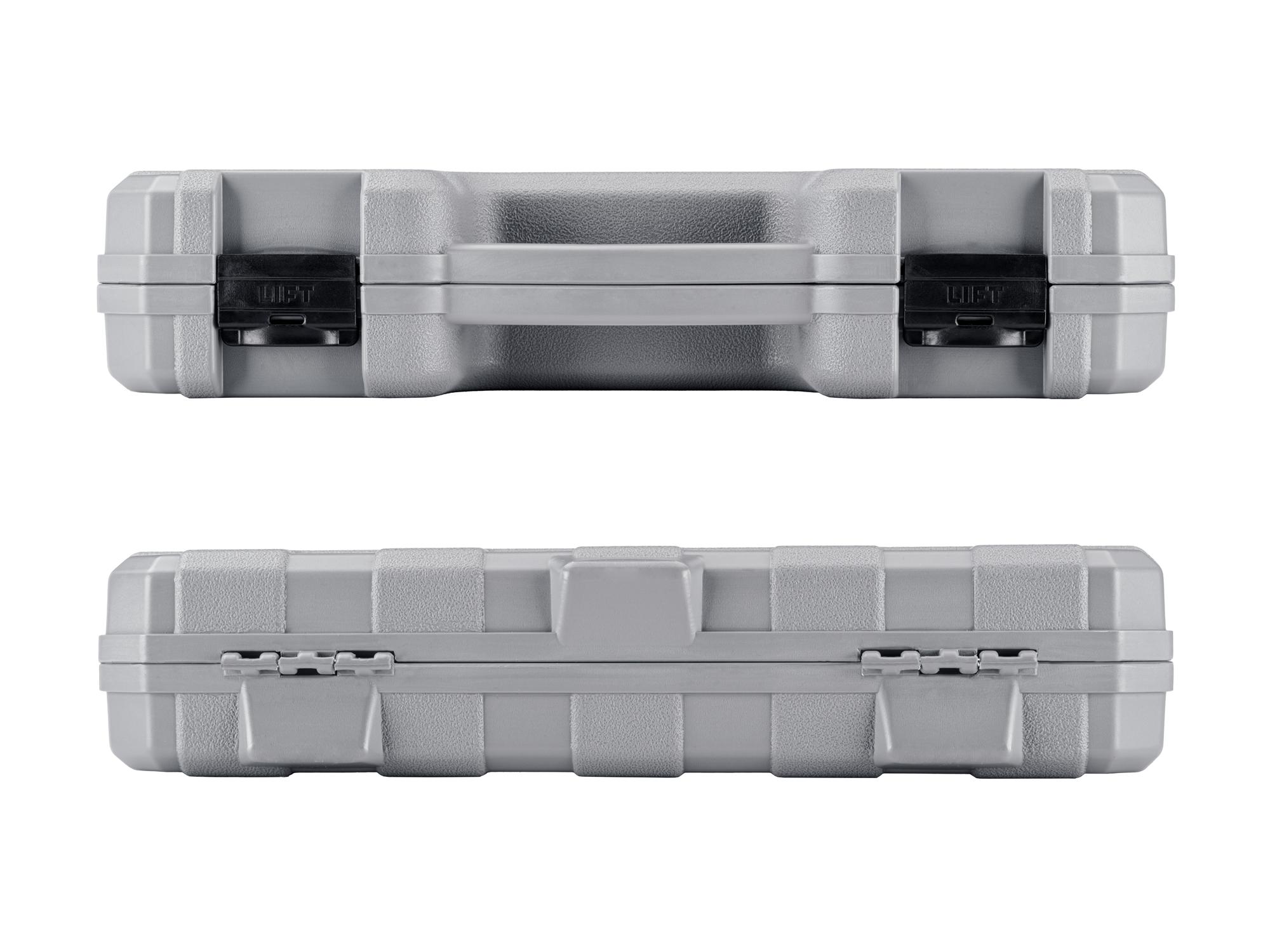 Side view of Tekton case impact drive bit socket set. Item #SIB91301