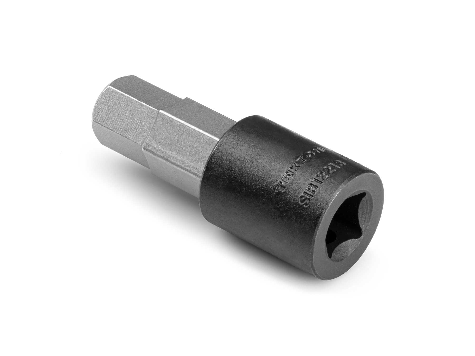 Size: 1/2 inch (SAE) hex impact bit socket. Strong two-piece design combines S2 steel bit and Cr-V steel socket. SIB12213.