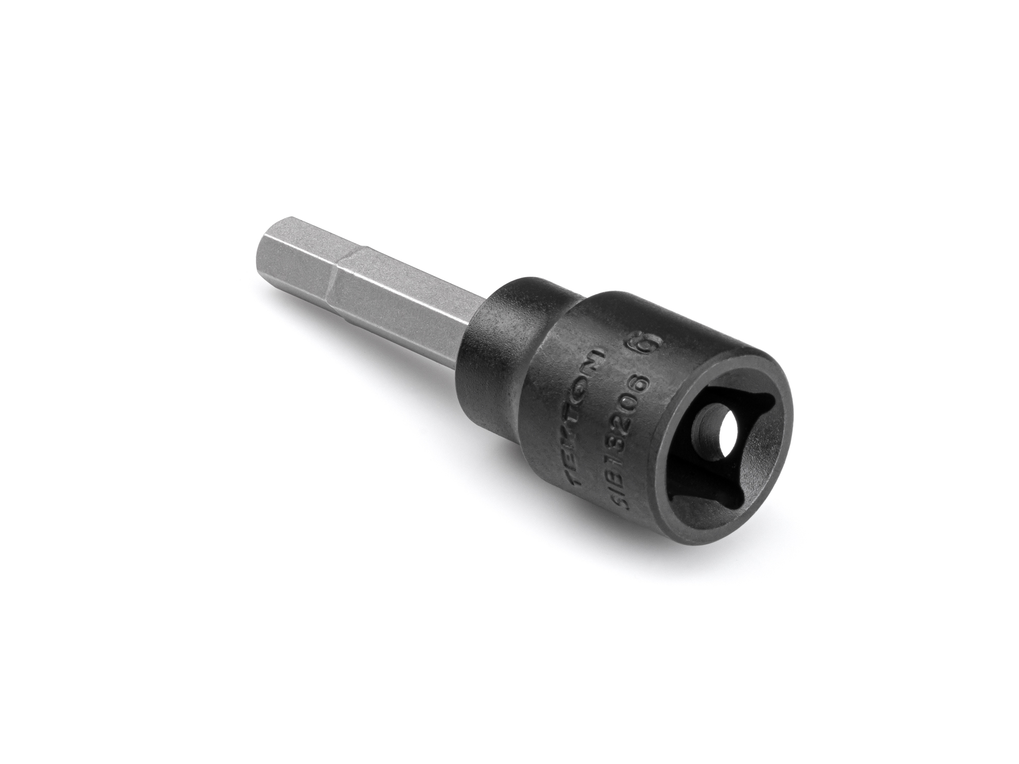 Size: 6 mm (metric) hex impact bit socket. Strong two-piece design combines S2 steel bit and Cr-V steel socket. SIB13206.