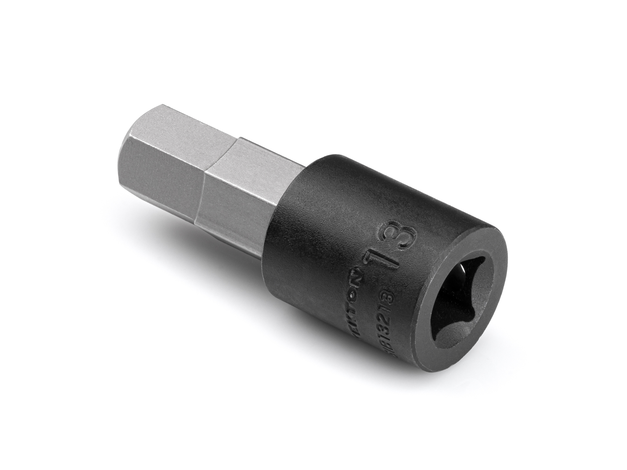 Size: 13 mm (metric) hex impact bit socket. Strong two-piece design combines S2 steel bit and Cr-V steel socket. SIB13213.