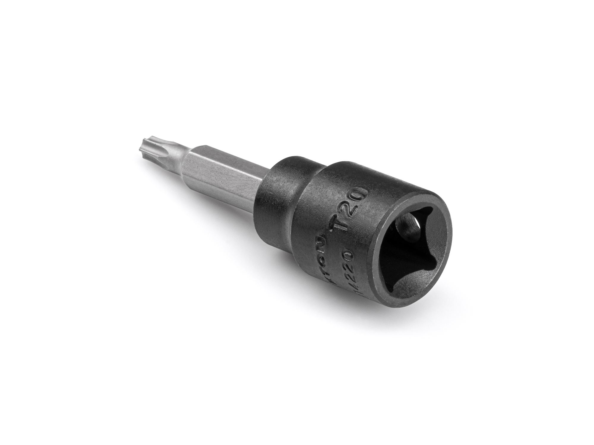 Size: T20 Torx impact bit socket. Strong two-piece design combines S2 steel bit and Cr-V steel socket. SIB14220.