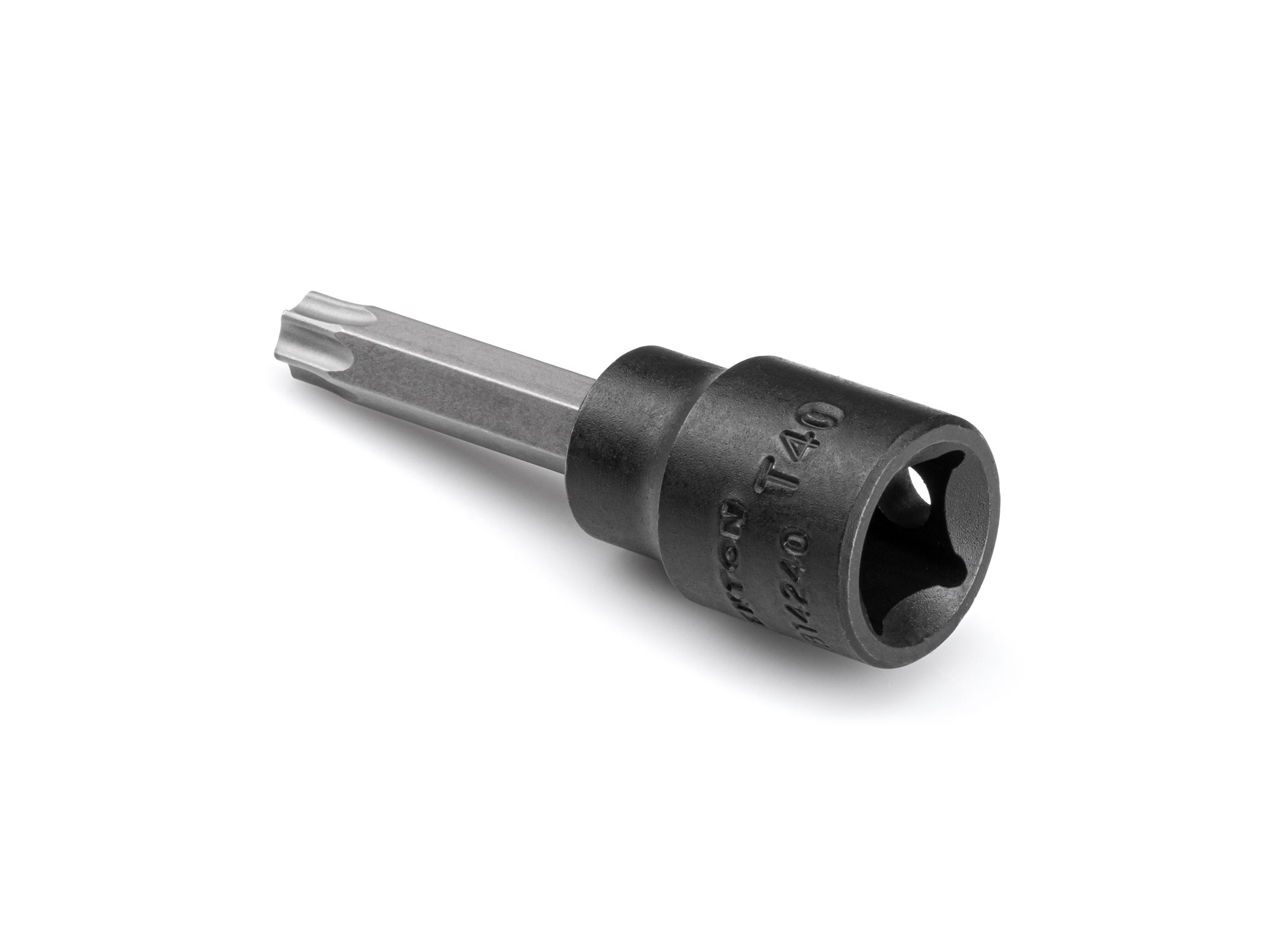 Size: T40 Torx impact bit socket. Strong two-piece design combines S2 steel bit and Cr-V steel socket. SIB14240.