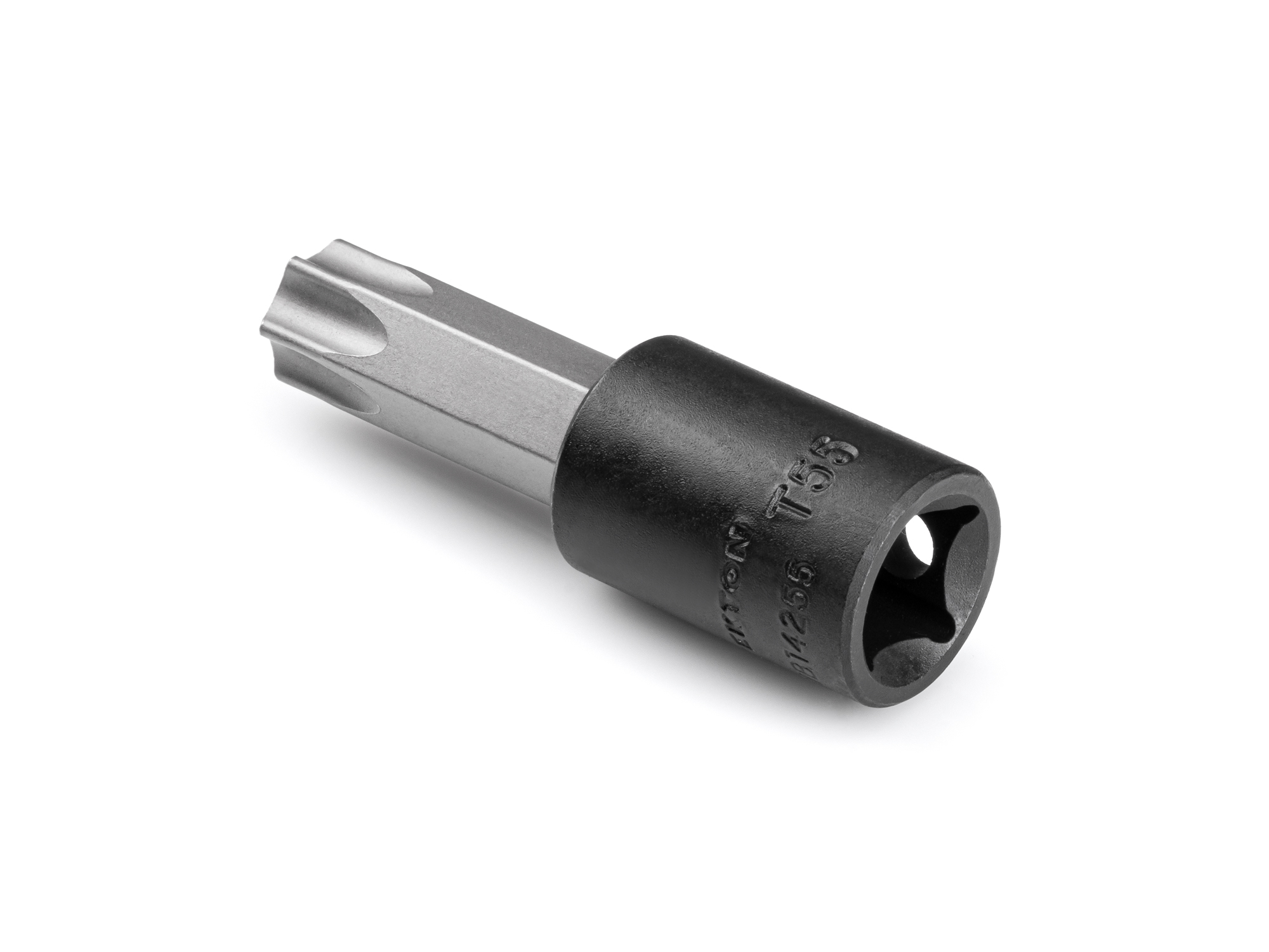 Size: T55 Torx impact bit socket. Strong two-piece design combines S2 steel bit and Cr-V steel socket. SIB14255.