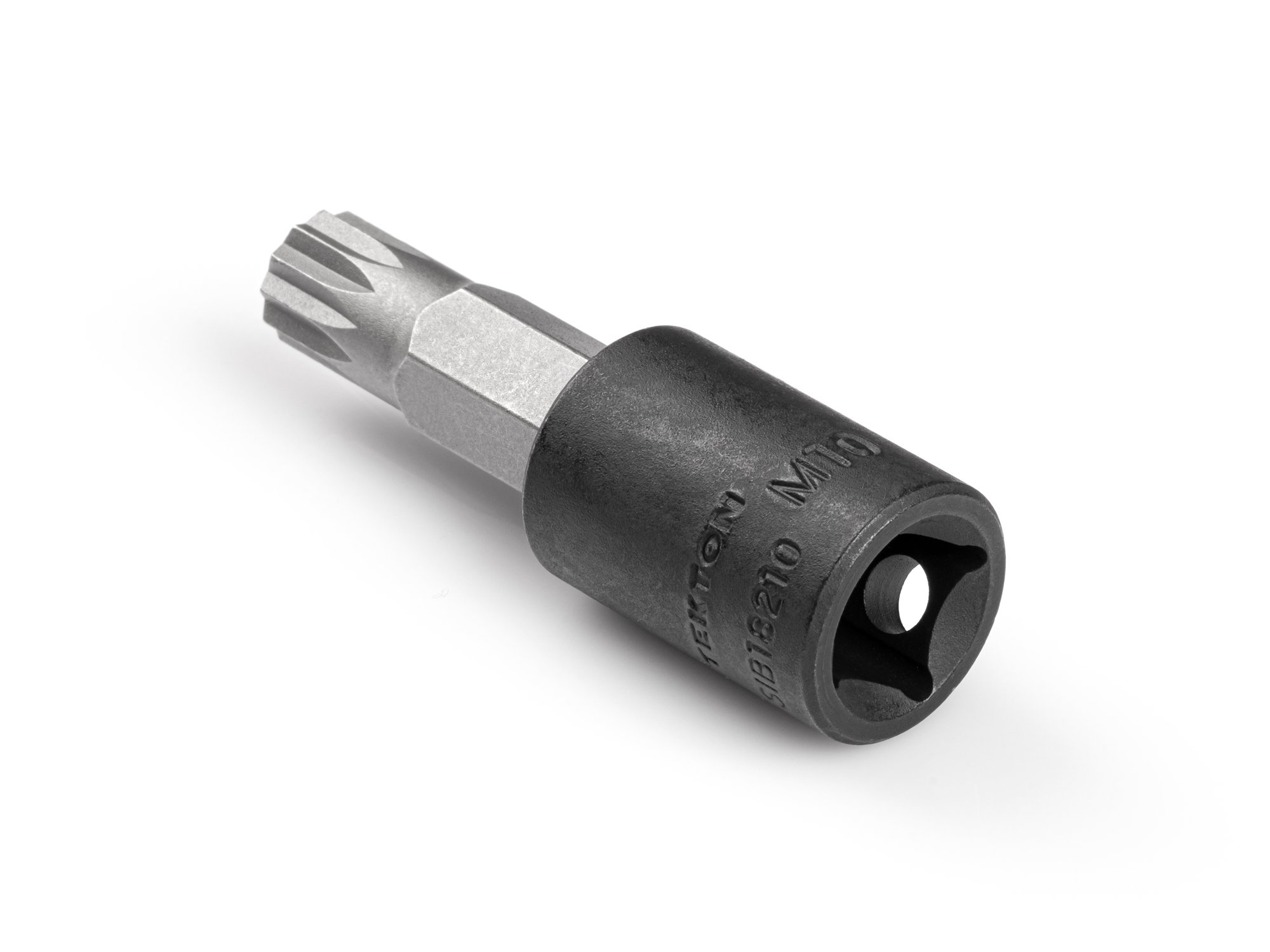 Size: M10 triple square (XZN) impact bit socket. Strong two-piece design combines S2 steel bit and Cr-V steel socket. SIB18210.