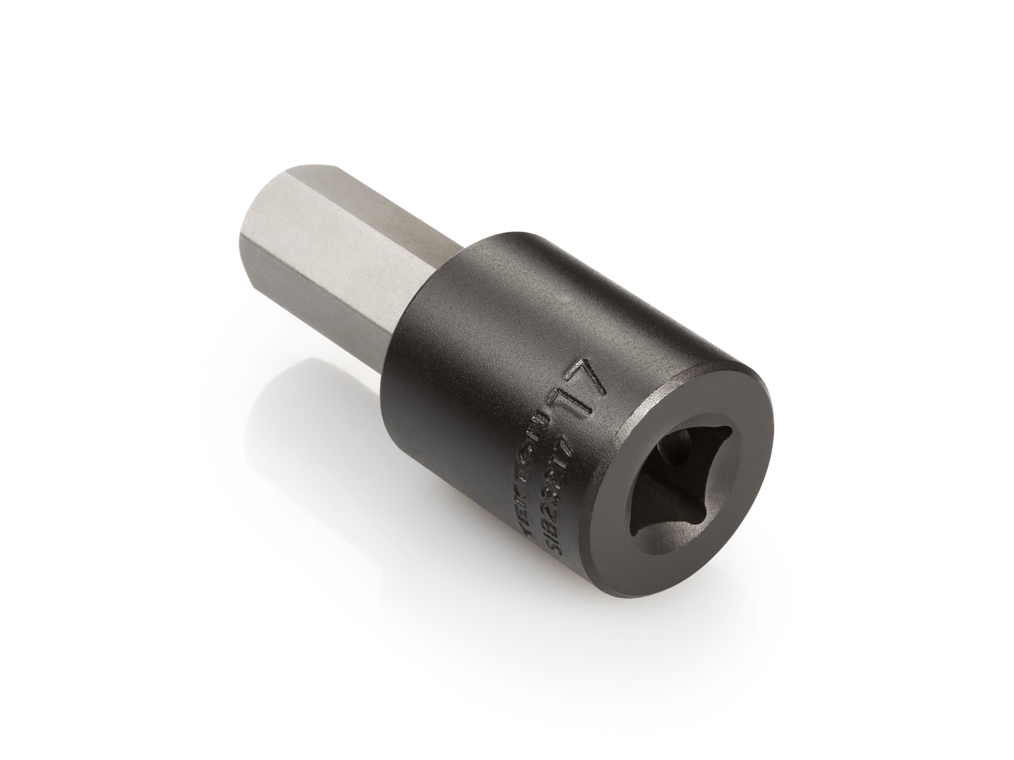 Size: 17 mm (metric) hex impact bit socket. Strong two-piece design combines S2 steel bit and Cr-Mo steel socket. SIB23217.