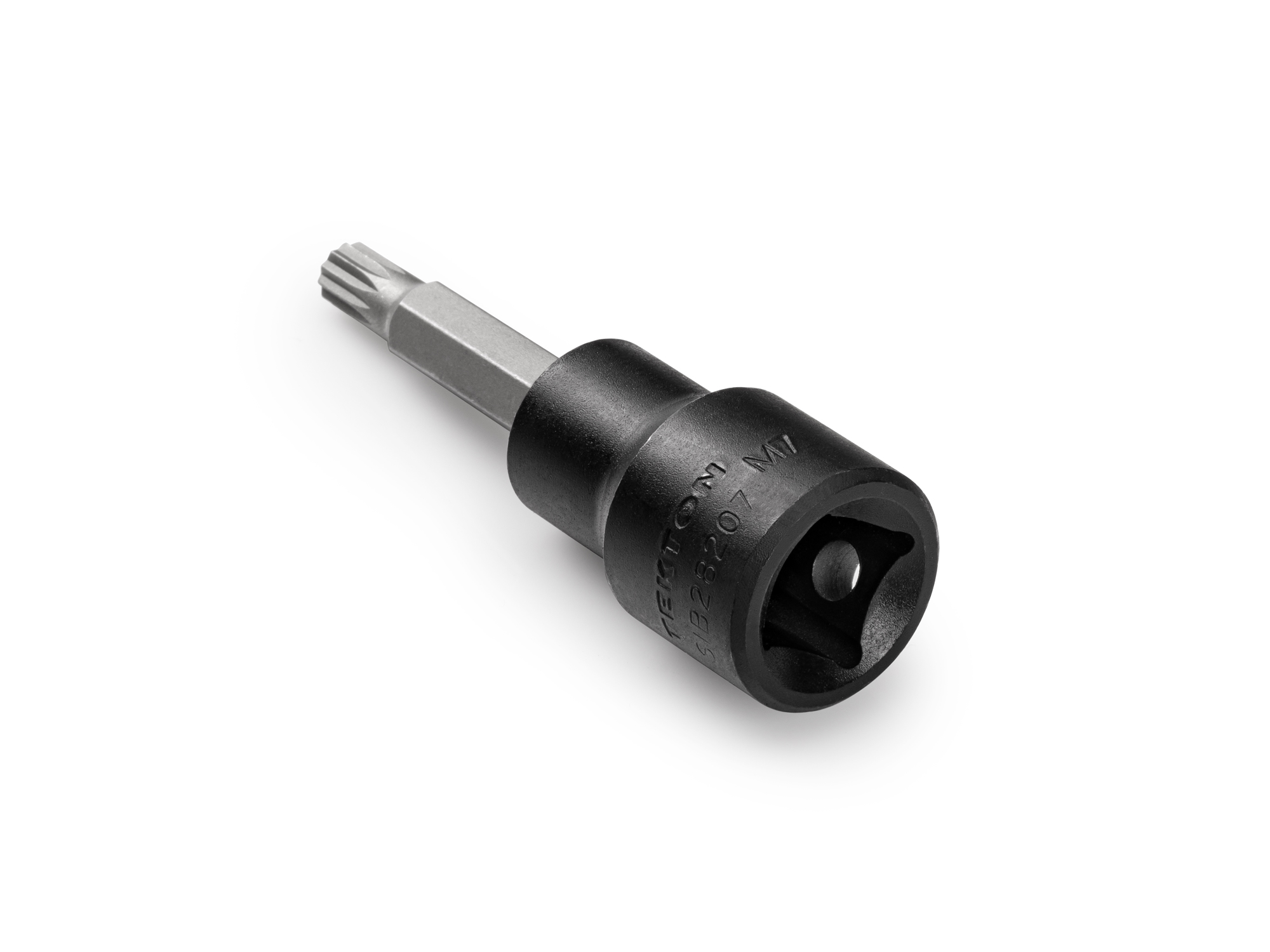 M7 triple square impact bit socket. Strong 2-piece bit socket designed for impact use combines S2 steel bit and Cr-Mo socket. SIB28207.