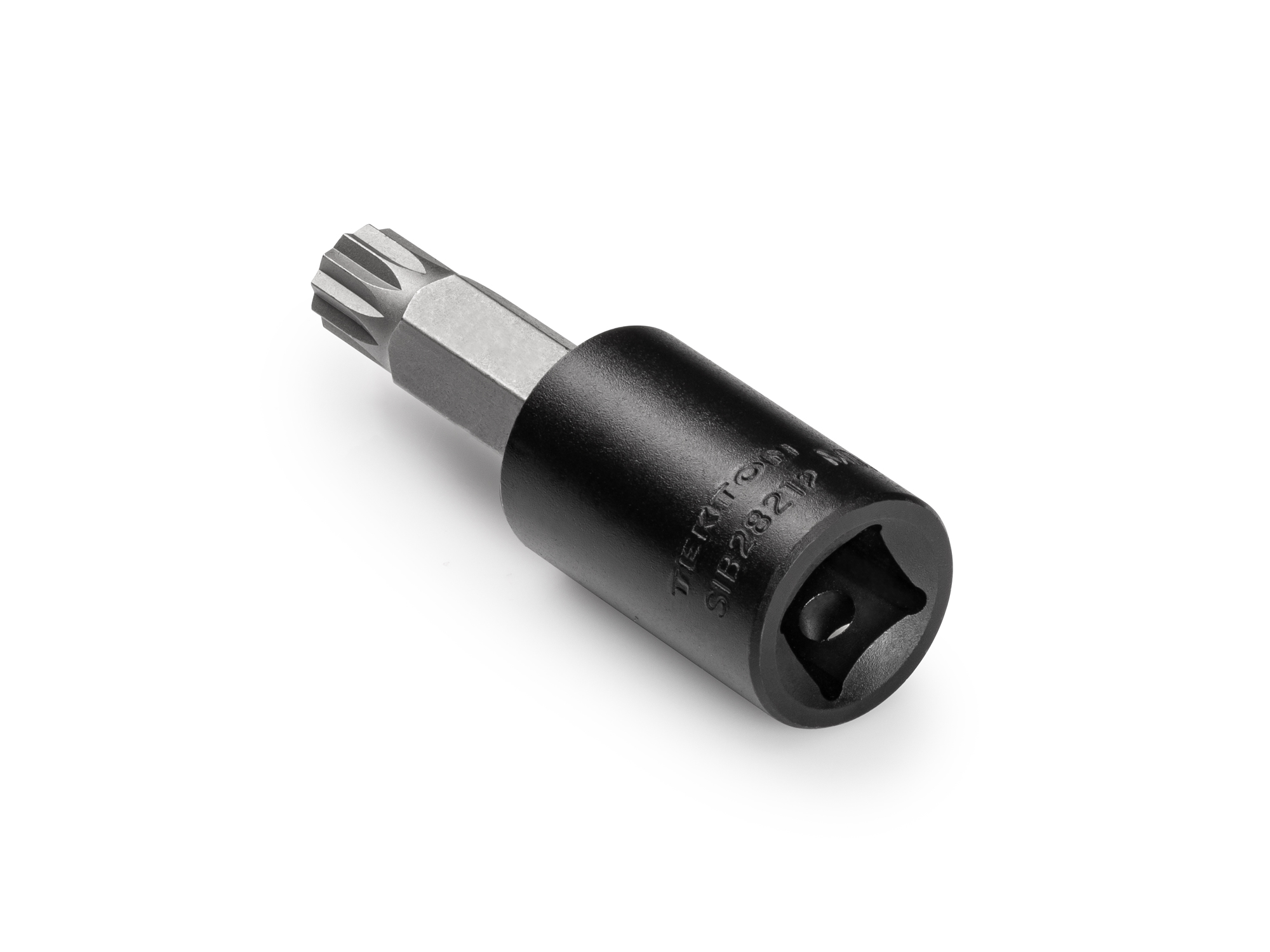 M12 triple square impact bit socket. Strong 2-piece bit socket designed for impact use combines S2 steel bit and Cr-Mo socket. SIB28212.