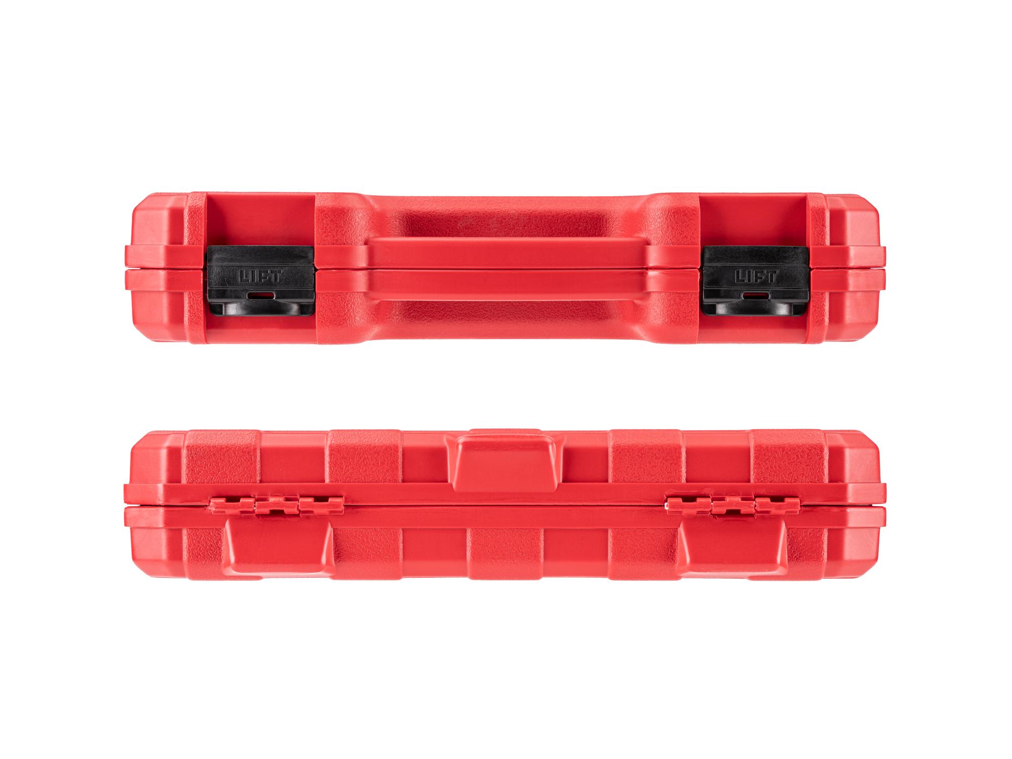 Side view of Tekton case impact drive universal joint socket set. Item #SID97303