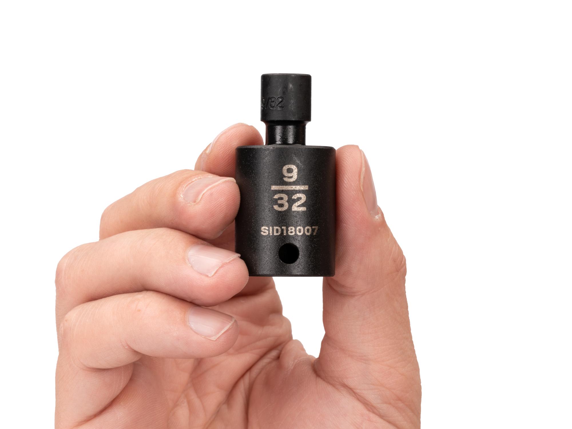 Person holding Tekton impact drive universal joint socket. Item #SID18007
