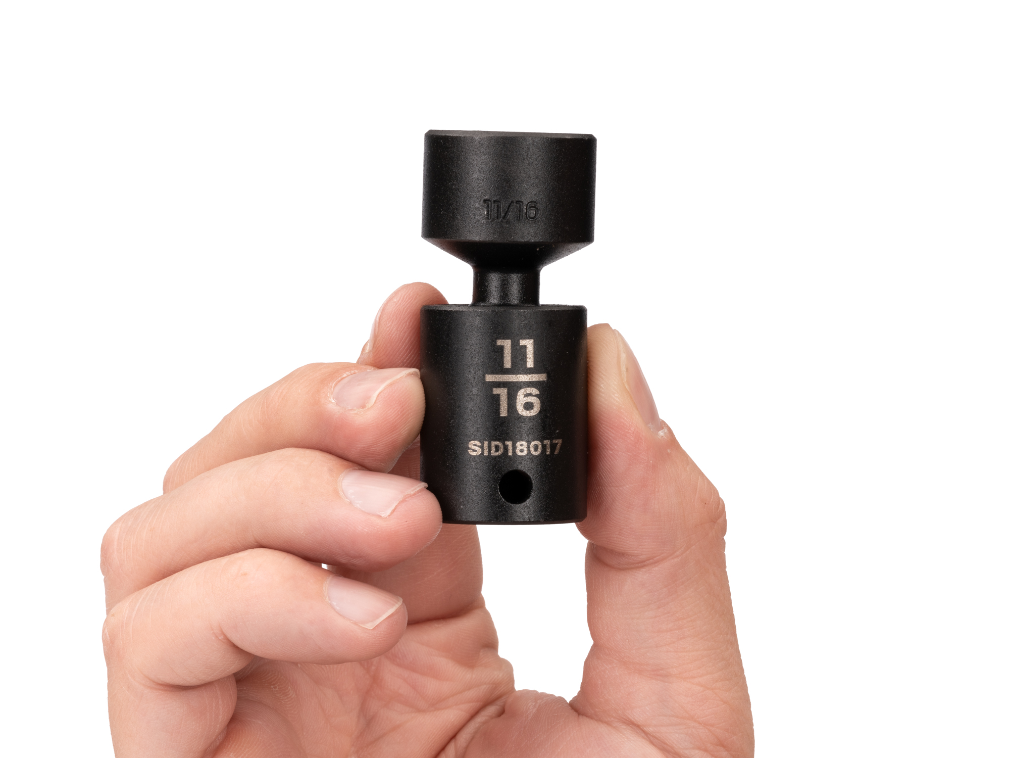 TEKTON 3/8 Inch Drive X 11/16 Inch 6-Point Impact Socket – SID12017, Laser & Stamped Markings, Radiused Corners