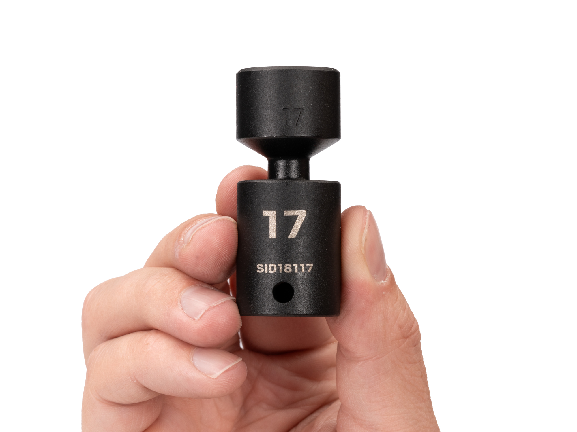 3/8 Inch Drive x 17 mm Shallow 6-Point U-Joint Impact Socket | TEKTON