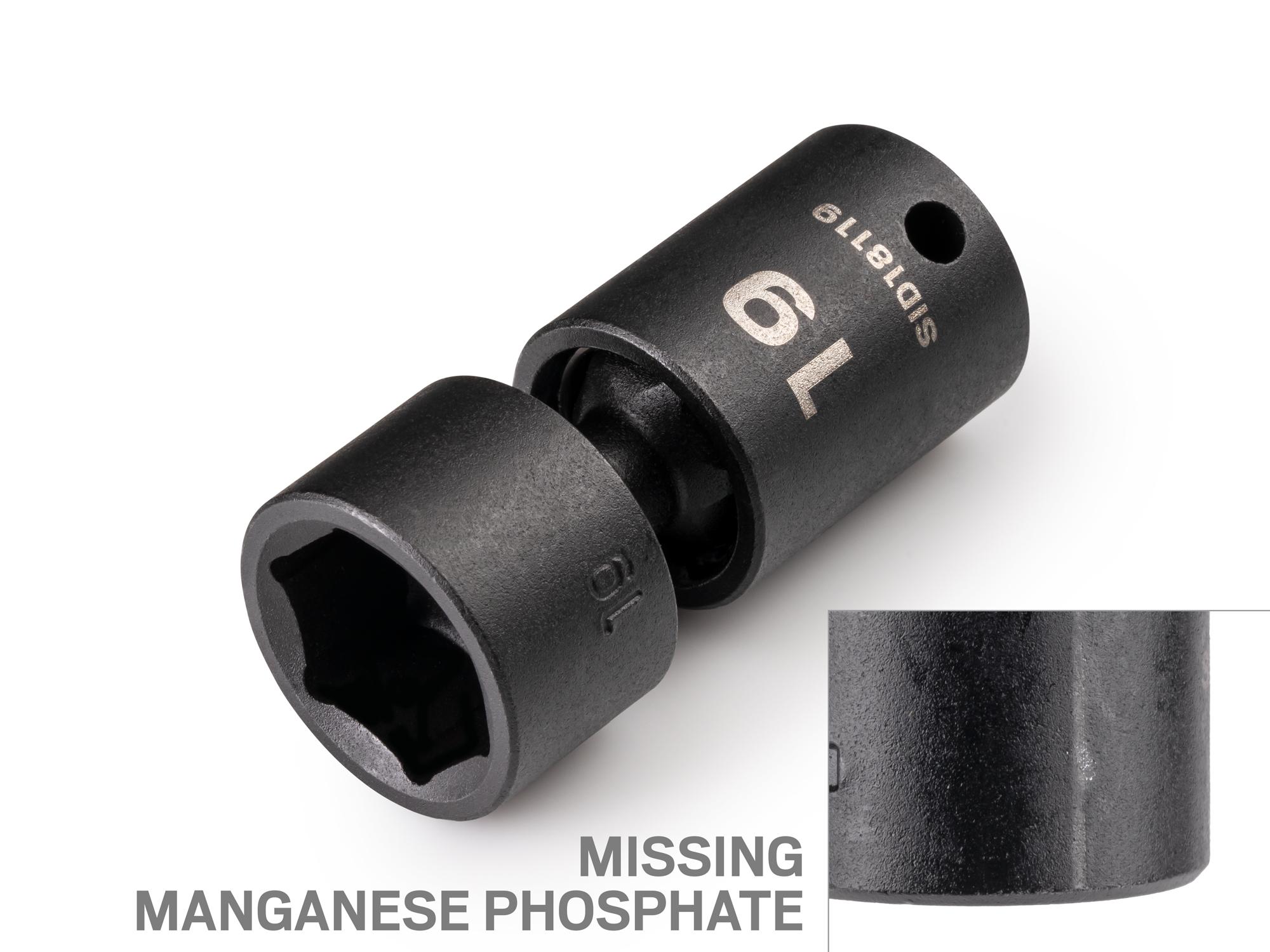 Front-right angle view of Tekton impact drive universal joint socket. Item #X118
