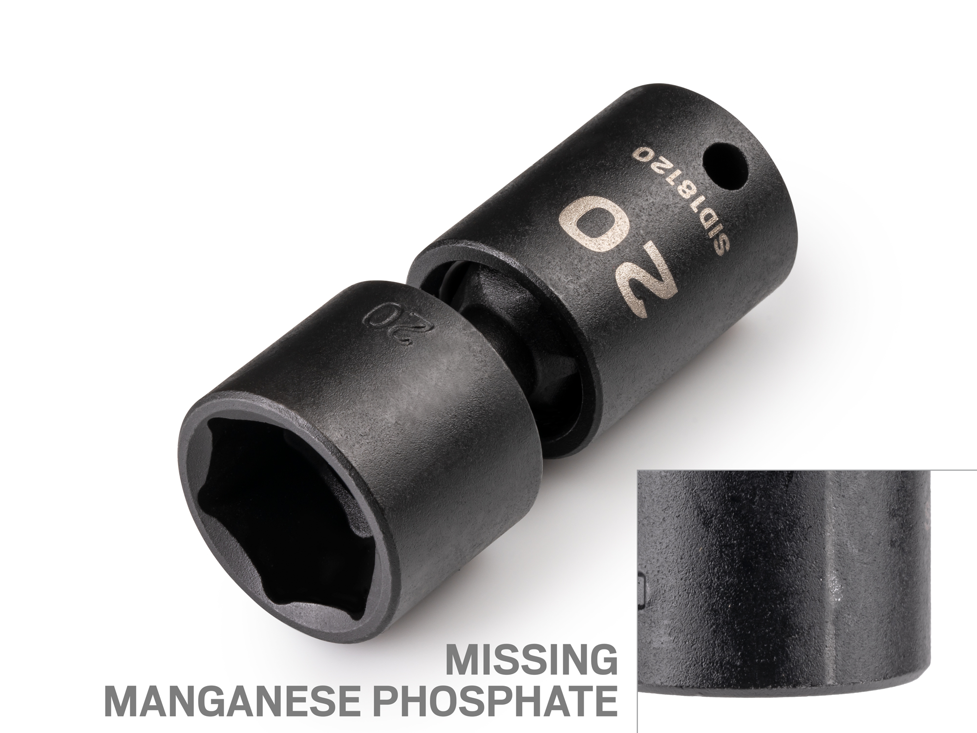 3/8 Inch Drive x 20 mm 6-Point Universal Joint Impact Socket (Blemished)