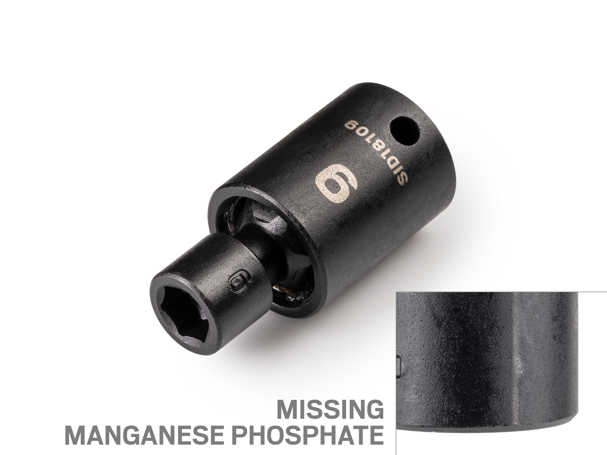 3/8 Inch Drive x 9 mm 6-Point Universal Joint Impact Socket (Blemished)