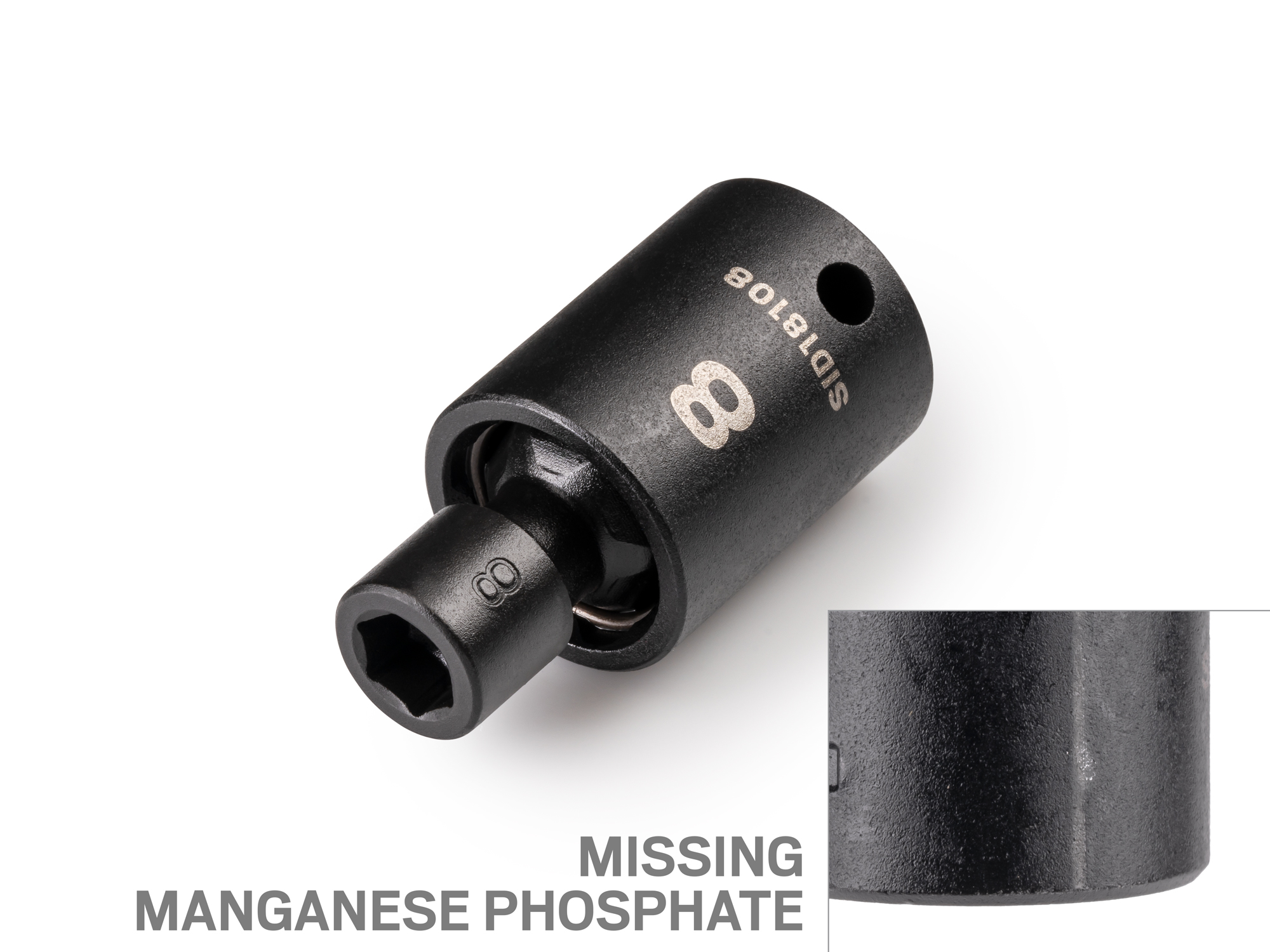 3/8 Inch Drive x 8 mm 6-Point Universal Joint Impact Socket (Blemished)
