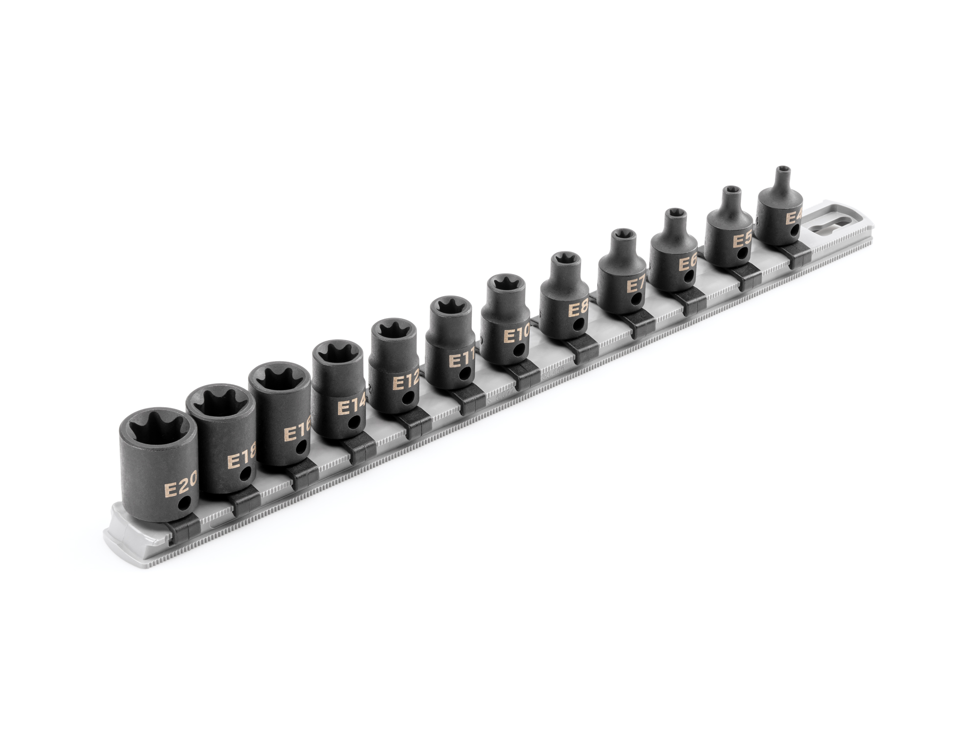 3/8 Inch Drive External Star Impact Socket Set with Rail (12-Piece)