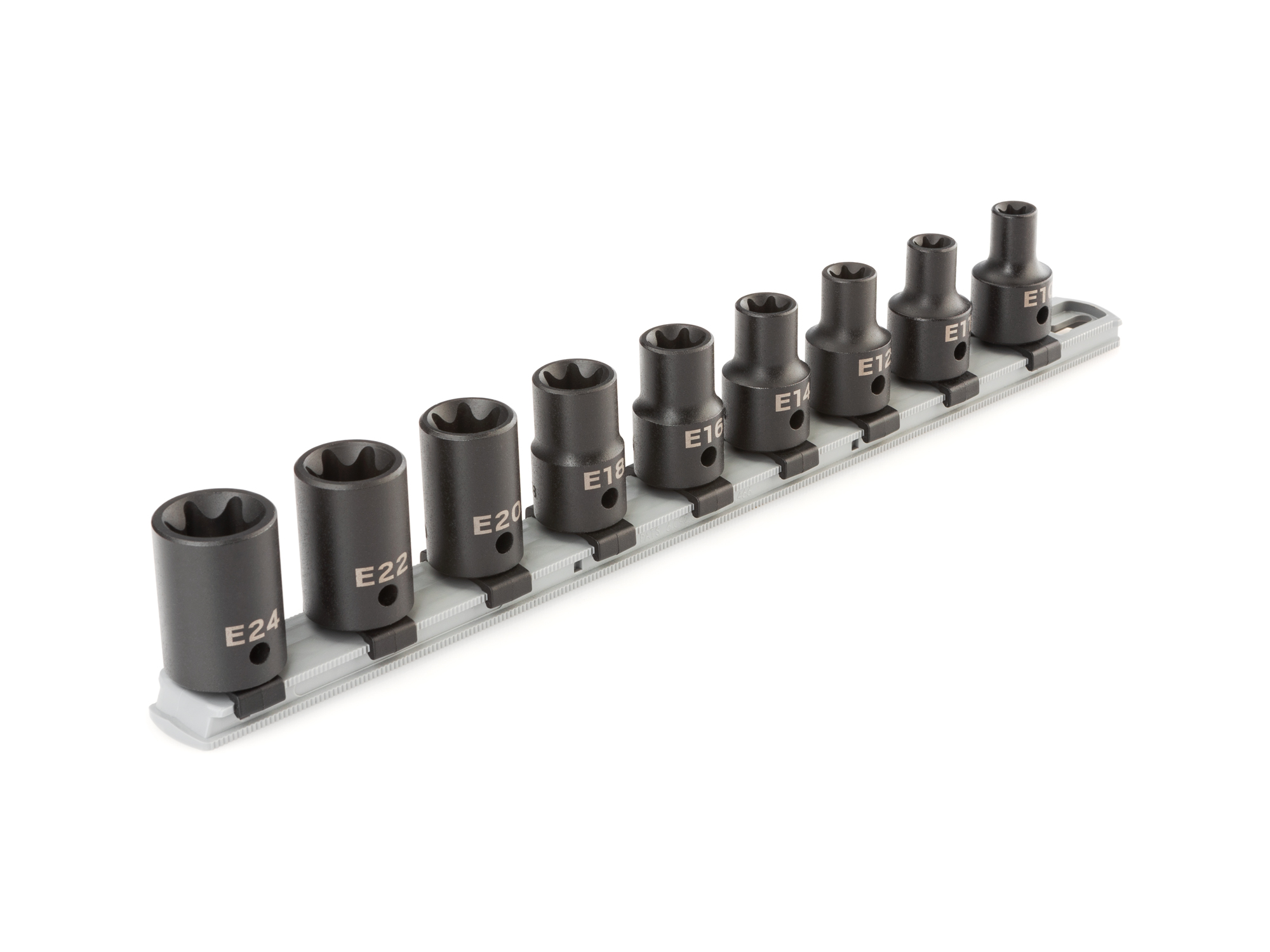 1/2 Inch Drive External Star Impact Socket Set with Rail (9-Piece)