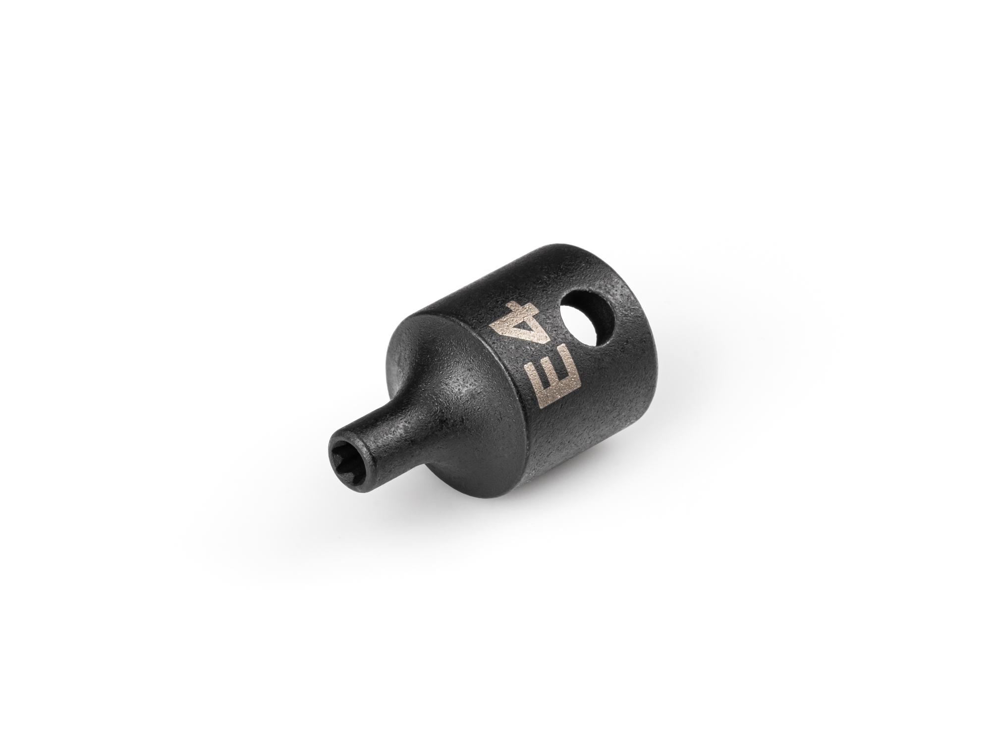 Front-right angle view of Tekton impact drive external star socket. Item #SID12404