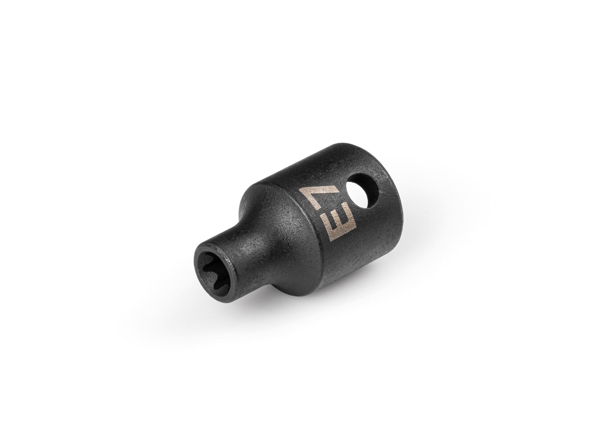 Front-right angle view of Tekton impact drive external star socket. Item #SID12407
