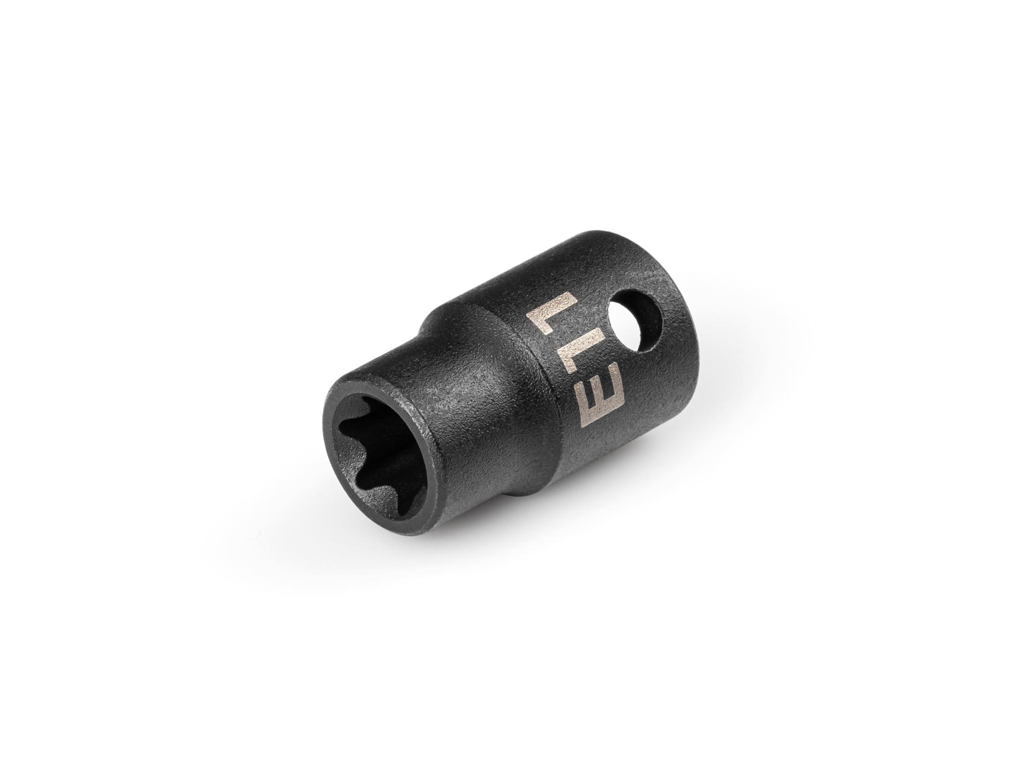 Front-right angle view of Tekton impact drive external star socket. Item #SID12411