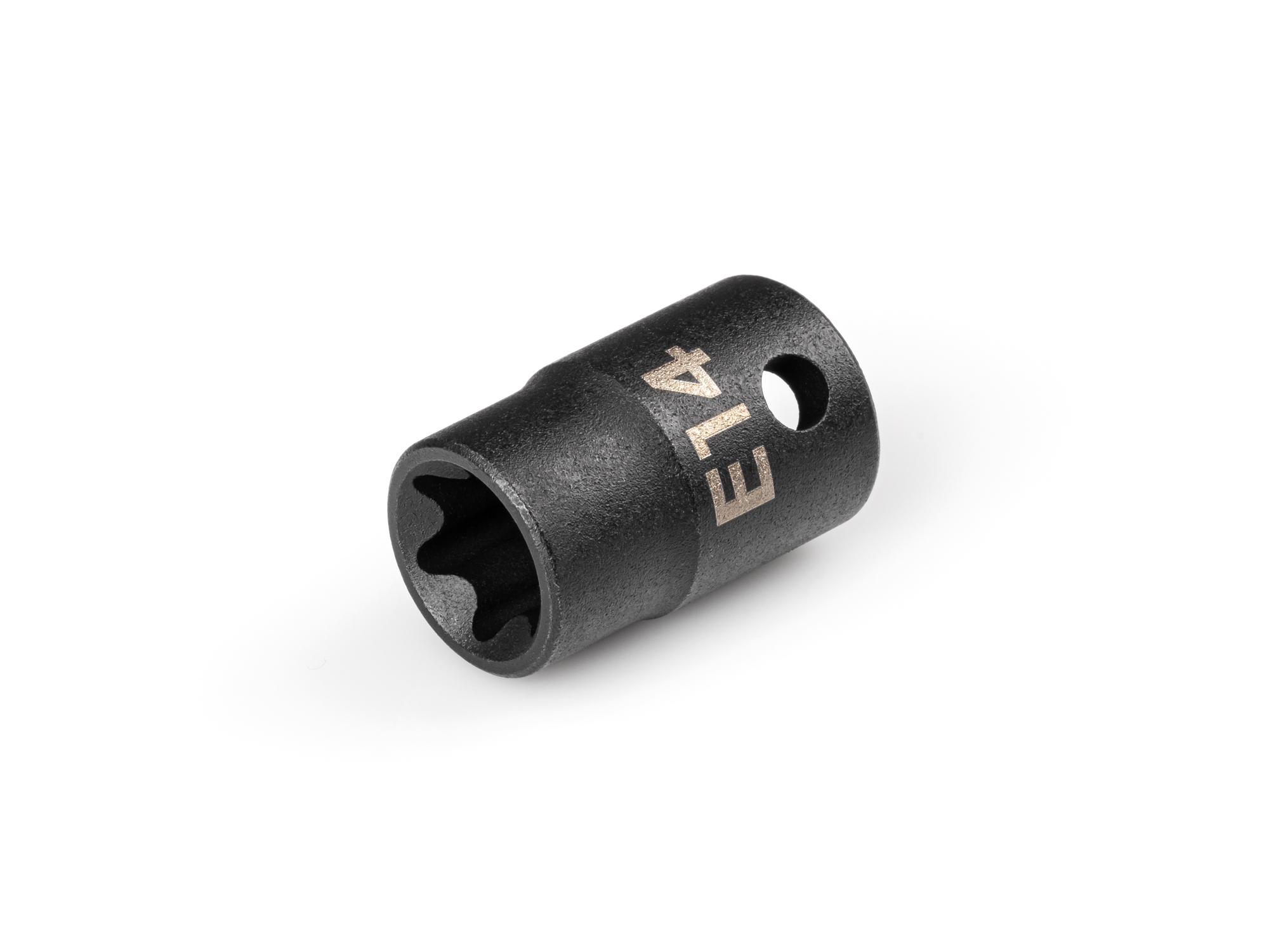 Front-right angle view of Tekton impact drive external star socket. Item #SID12414