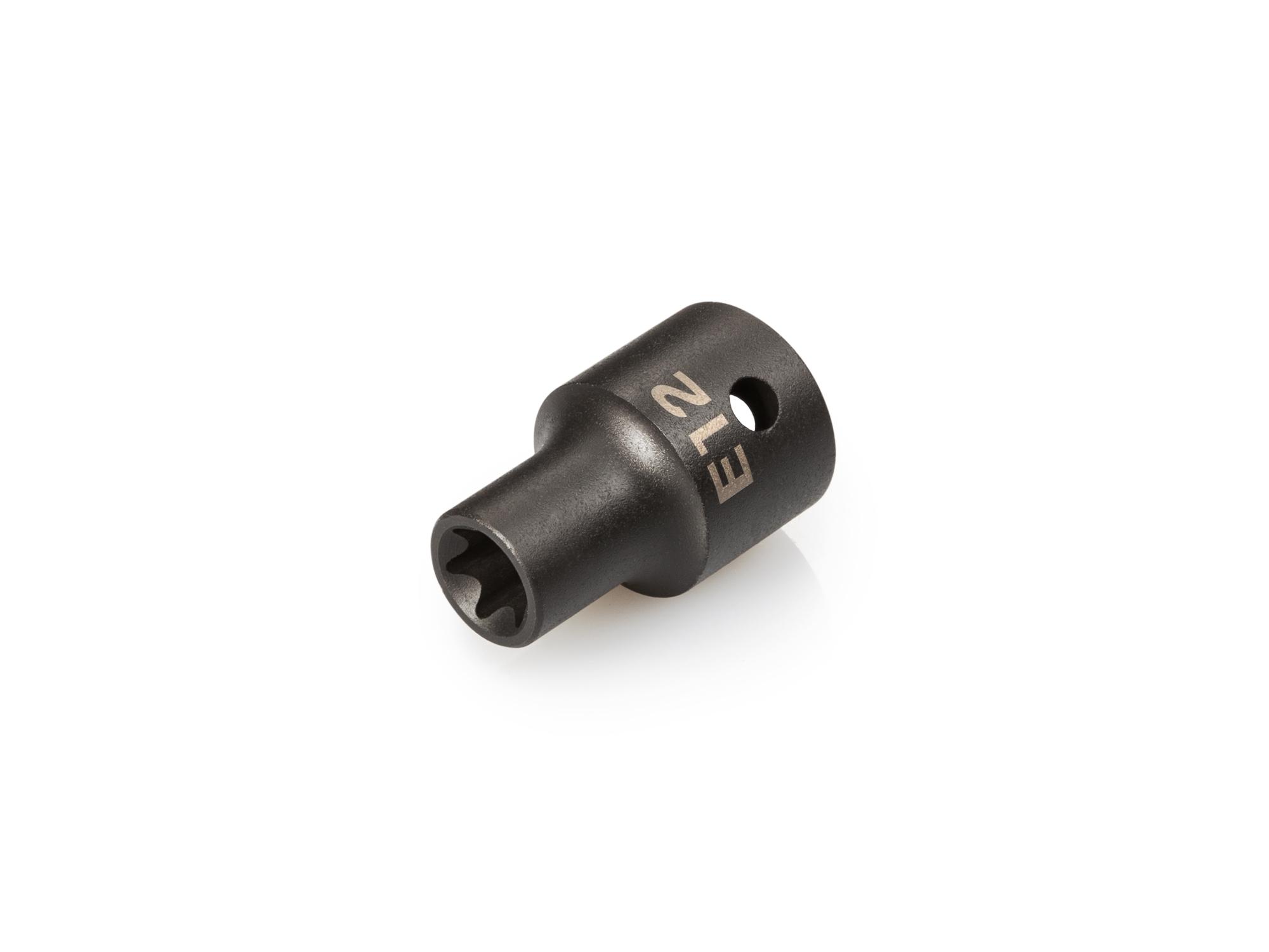 Front-right angle view of Tekton impact drive external star socket. Item #SID22412