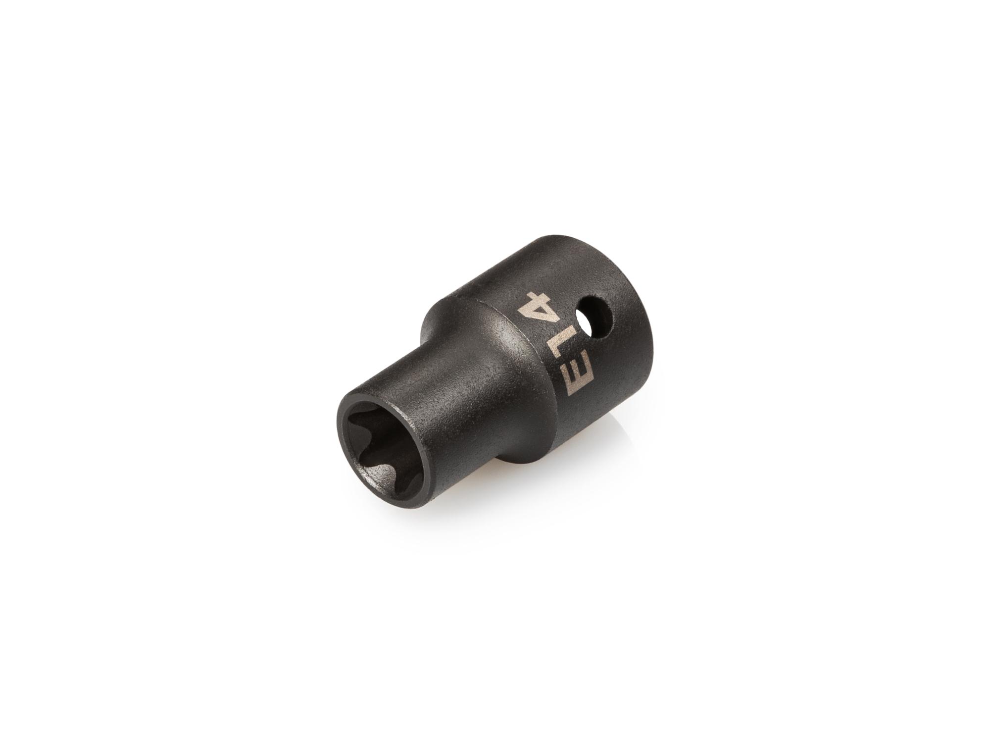 Front-right angle view of Tekton impact drive external star socket. Item #SID22414