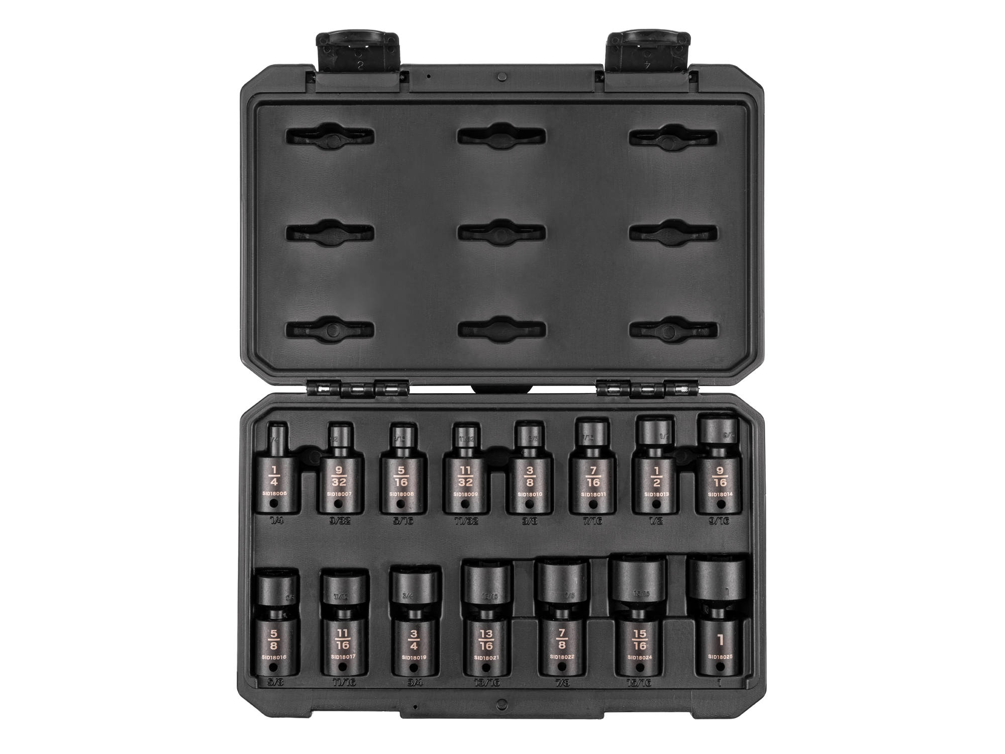 TEKTON 3/8 Inch Drive 6-Point Universal Joint Impact Socket Set with Case, 15-Piece (1/4-1 in.)