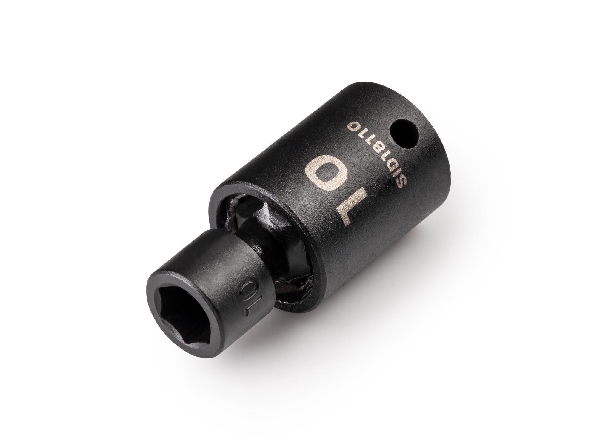 Front-right angle view of Tekton impact drive universal joint socket. Item #SID18110