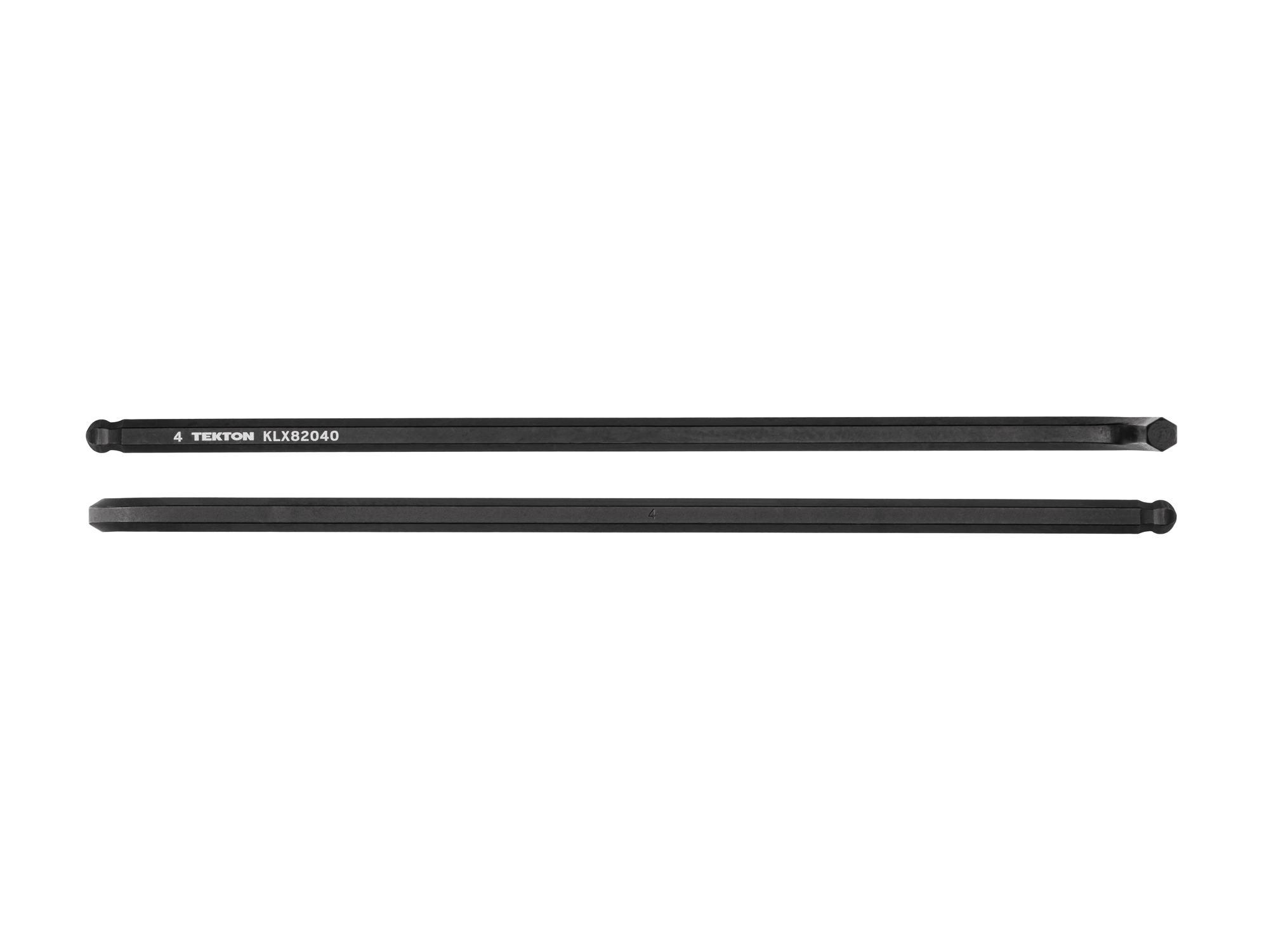 Highly controlled tolerances and a tight fit with fasteners. Extra-long length, 20-degree ball end. Corrosion-resistant finish and clear markings. KLX82040