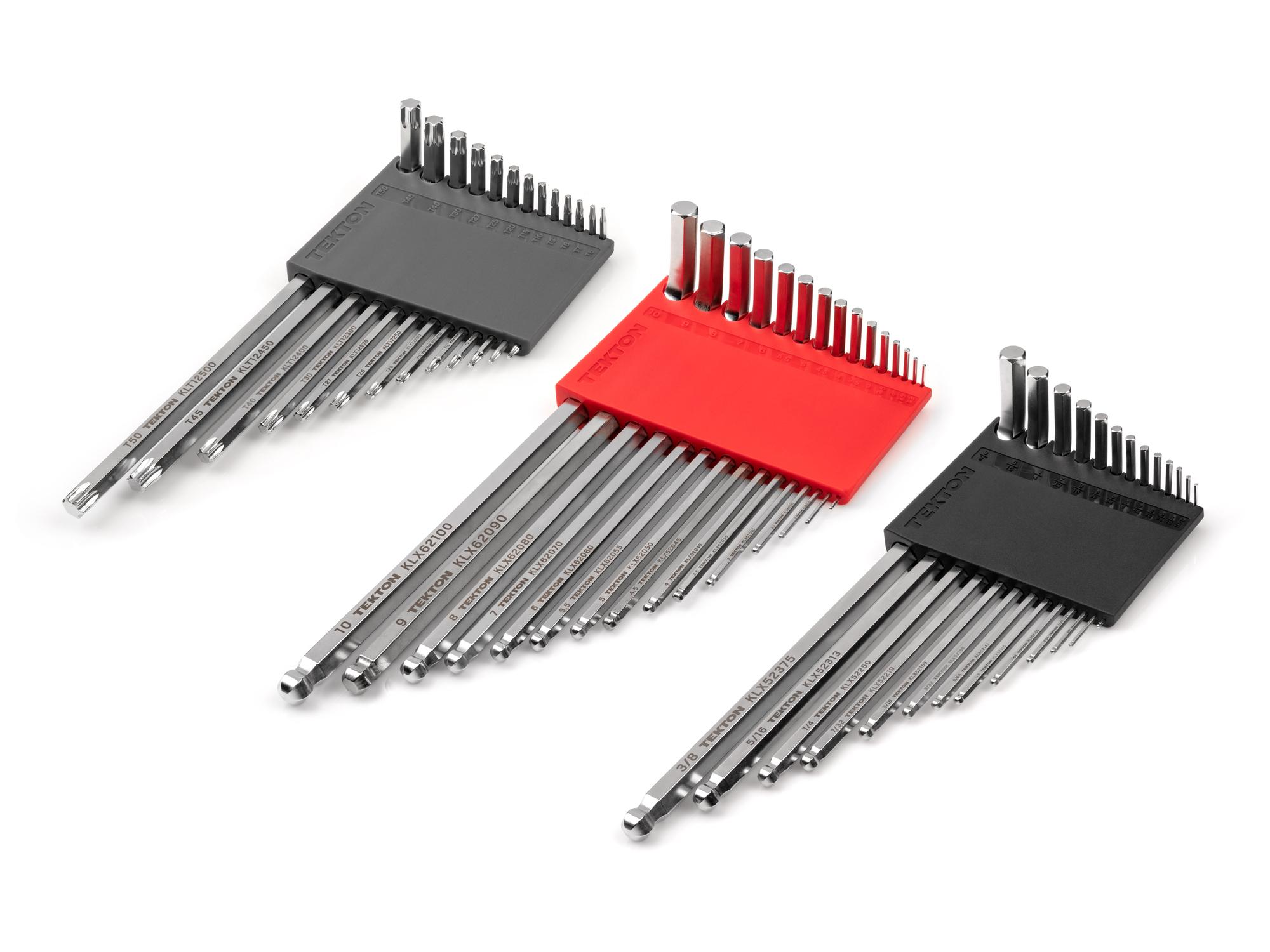 Front-right angle view of Tekton holder l-key set. Item #KEY91001