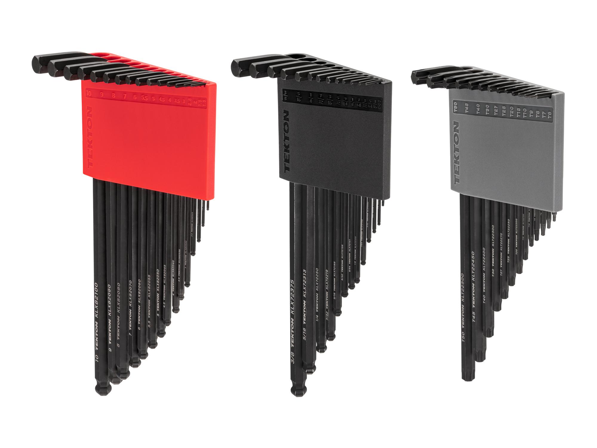 Front-right angle view of Tekton holder l-key set. Item #KEY91002
