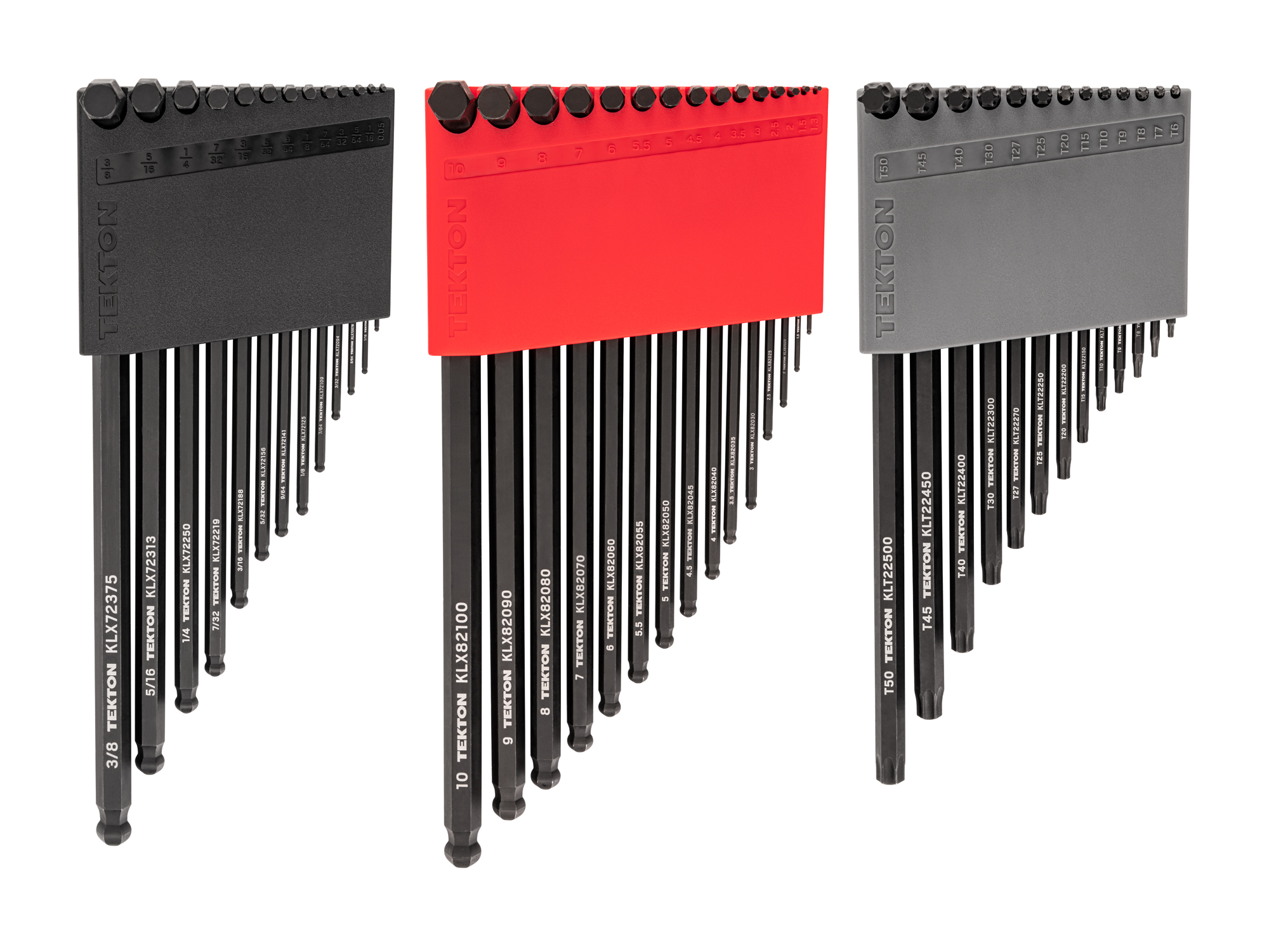 TEKTON Ball End Hex and Star L-Key Set with Holders, 41-Piece (0.050-3/8 in., 1.3-10 mm, T6-T50)